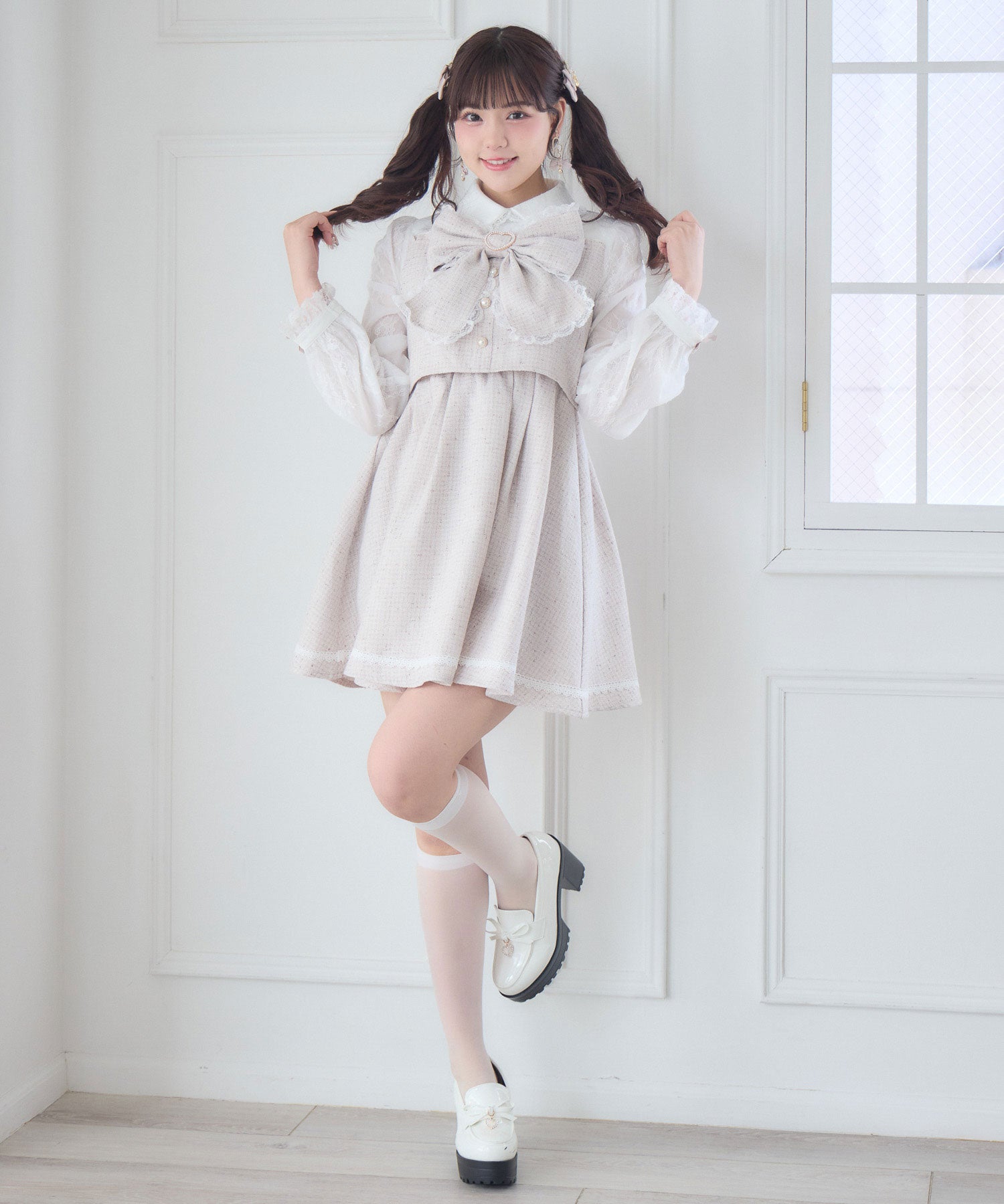 ロジータ ROJITA リボンデザインツイードワンピース （ピンク） ピンク