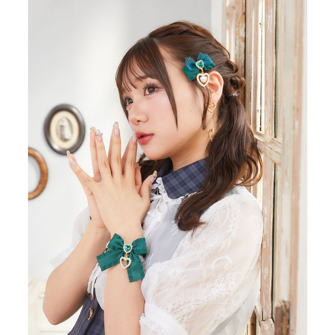 ロジータ ROJITA フリルリボン+ハートパール指輪SET