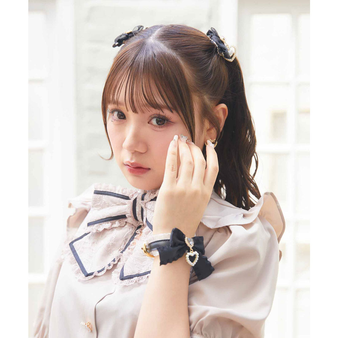 ロジータ ROJITA フリルリボン+ハートパール指輪SET
