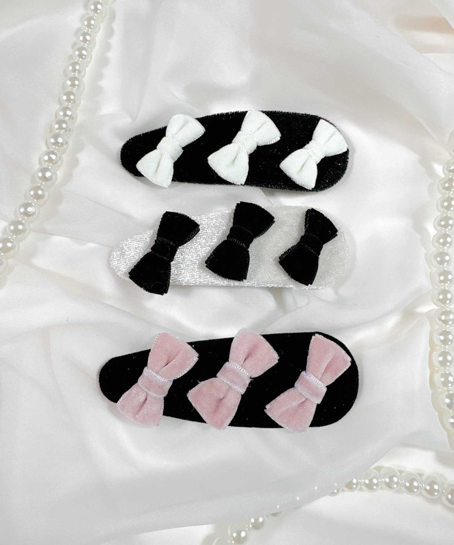 ロジータ ROJITA トリプルリボン配色ヘアピン