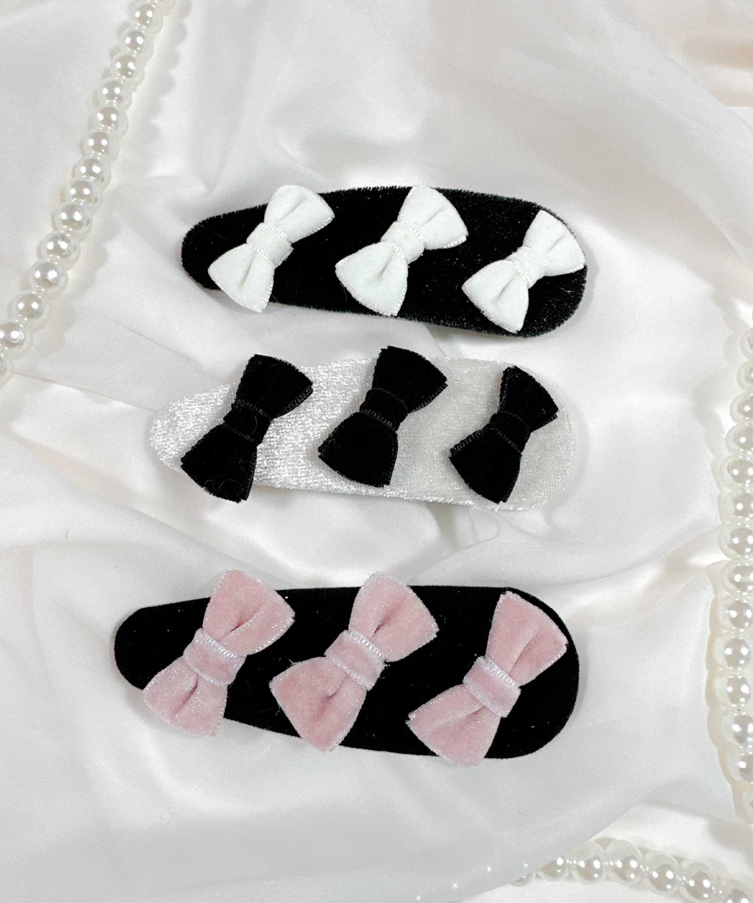 ロジータ ROJITA トリプルリボン配色ヘアピン