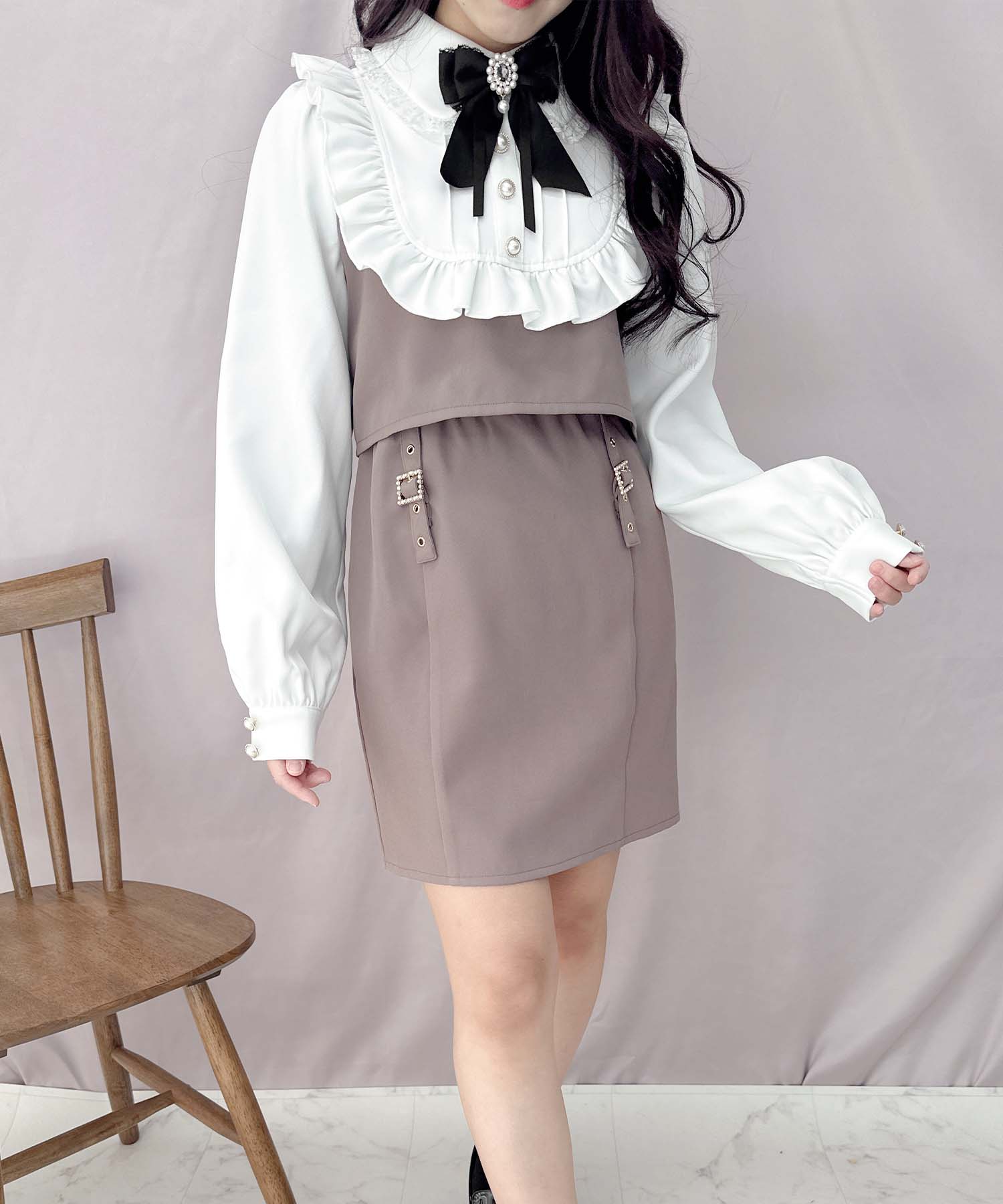 ロジータ ROJITA ボリュームヨークフリルタイトワンピース