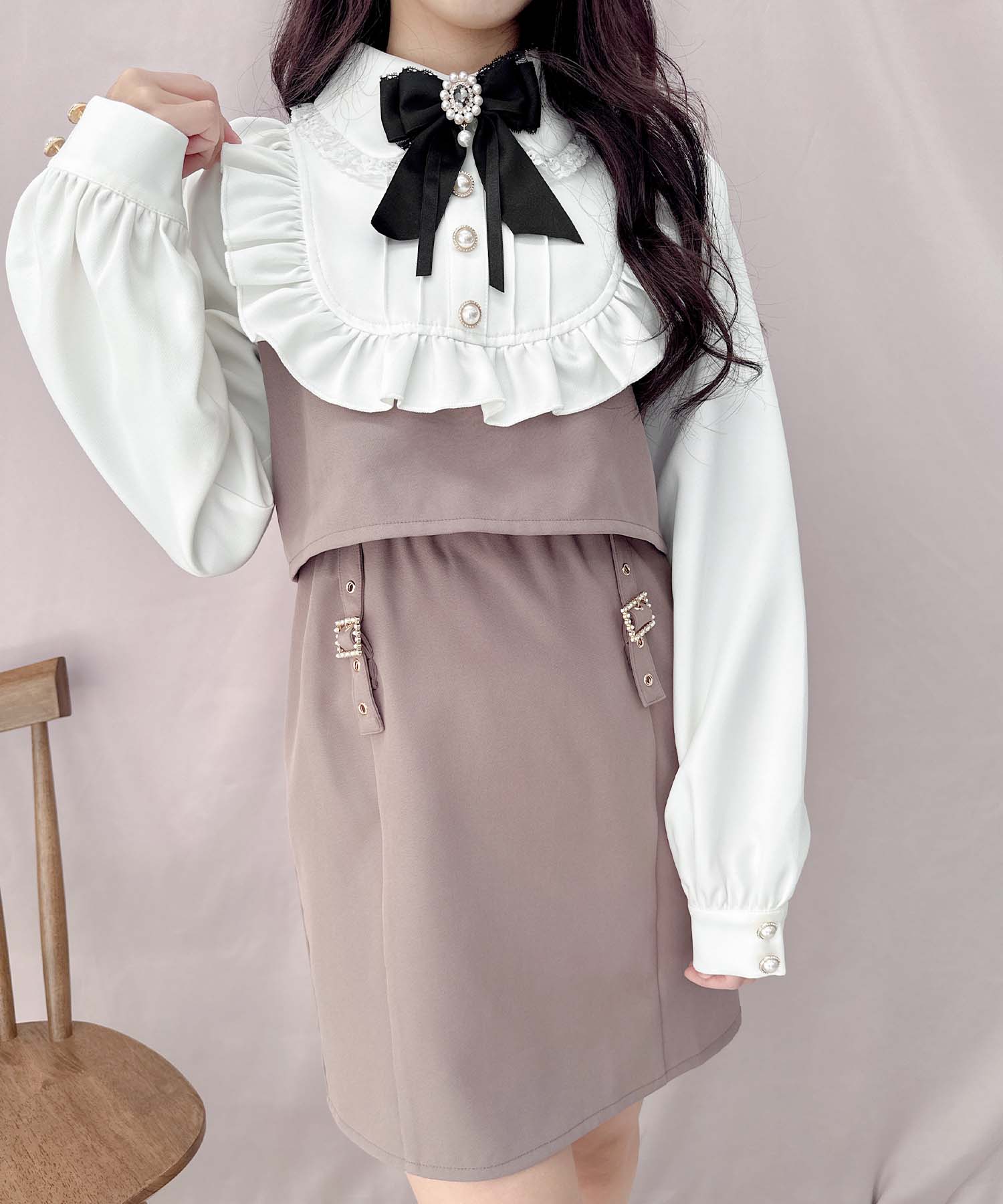 ロジータ ROJITA ボリュームヨークフリルタイトワンピース