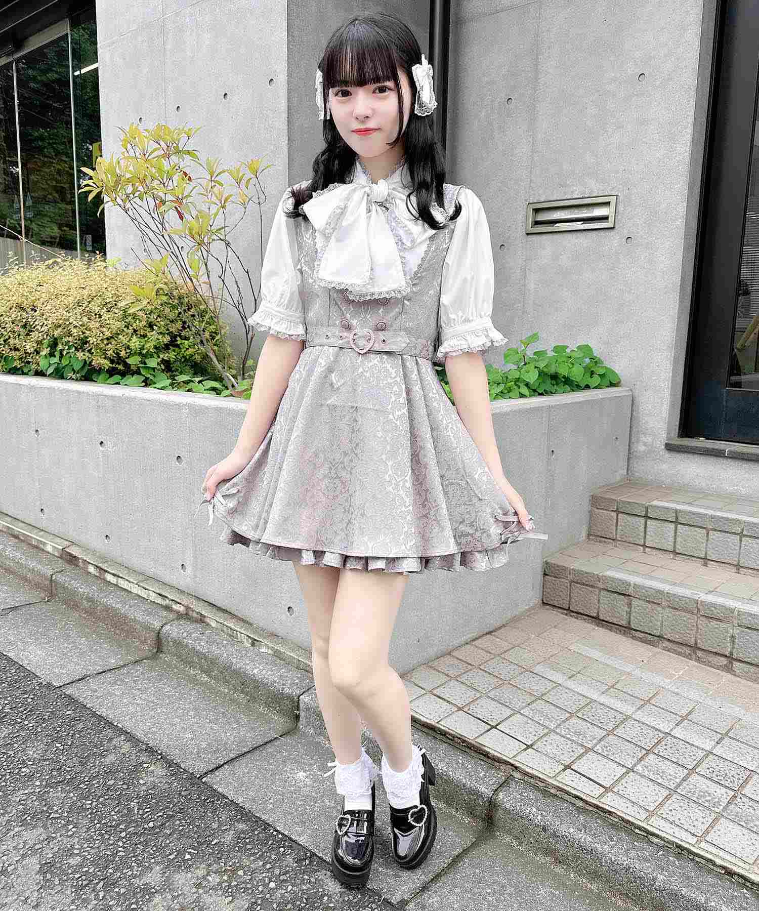 ロジータ ROJITA ハートバックルジャガードロンパース