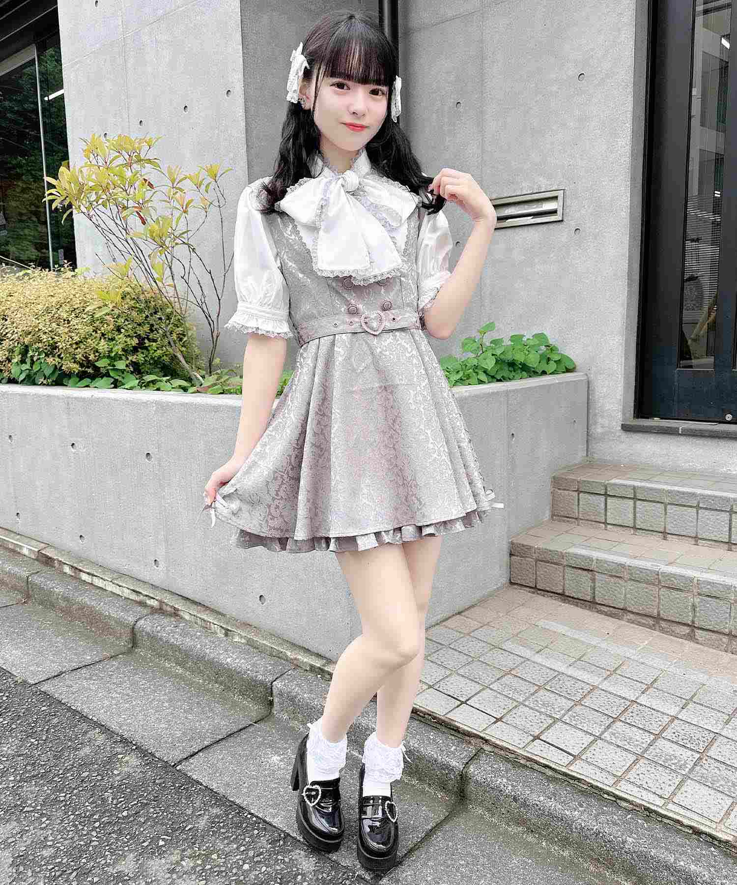 ロジータ ROJITA ハートバックルジャガードロンパース