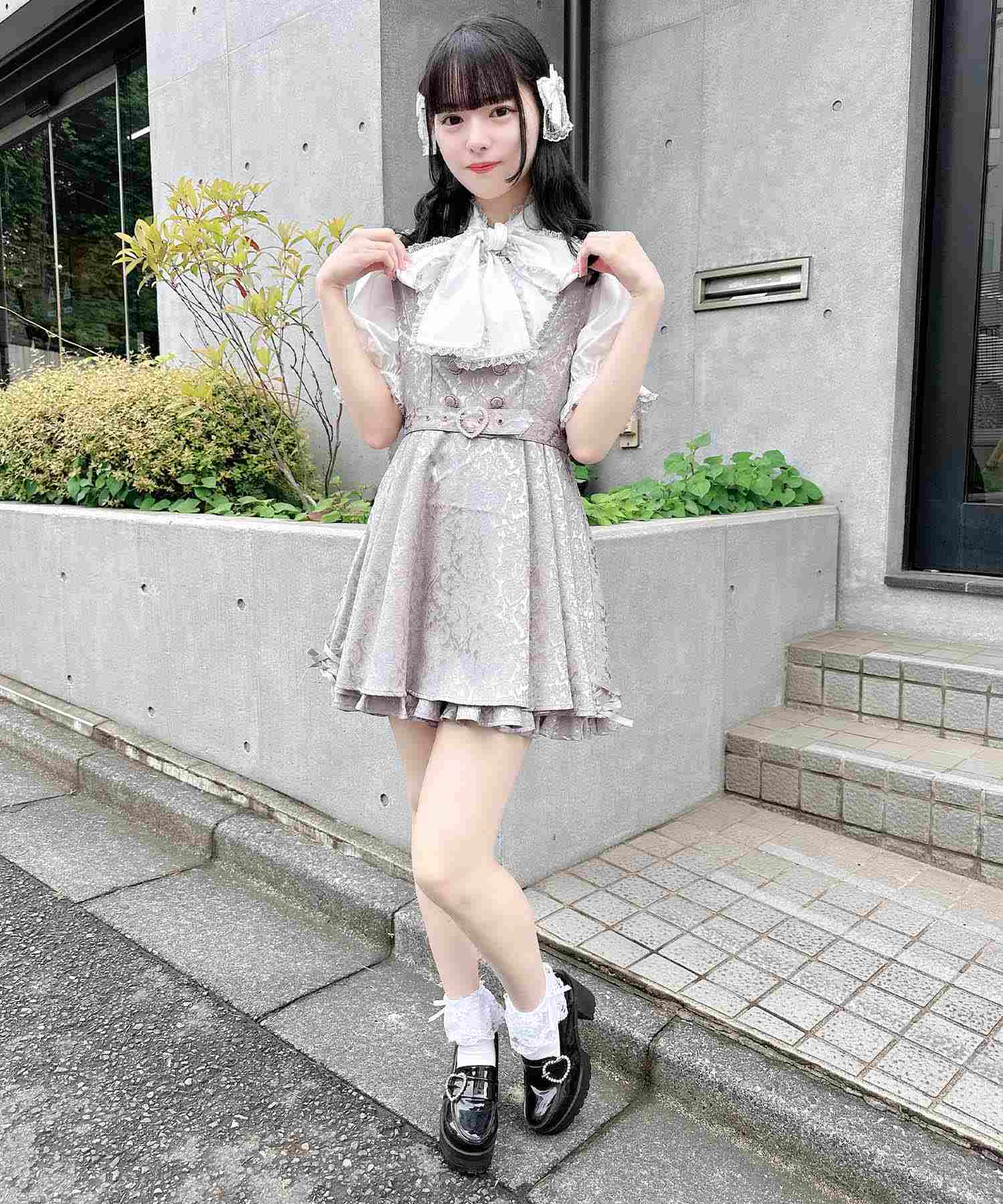 ロジータ ROJITA ハートバックルジャガードロンパース