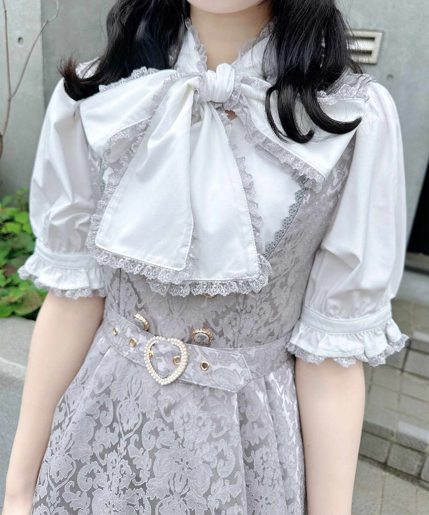 ロジータ ROJITA ハートバックルジャガードロンパース