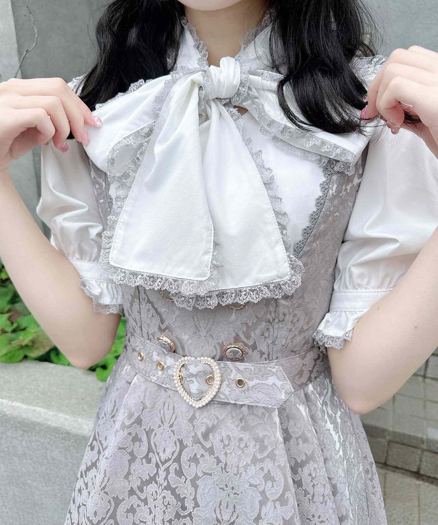 ロジータ ROJITA ハートバックルジャガードロンパース