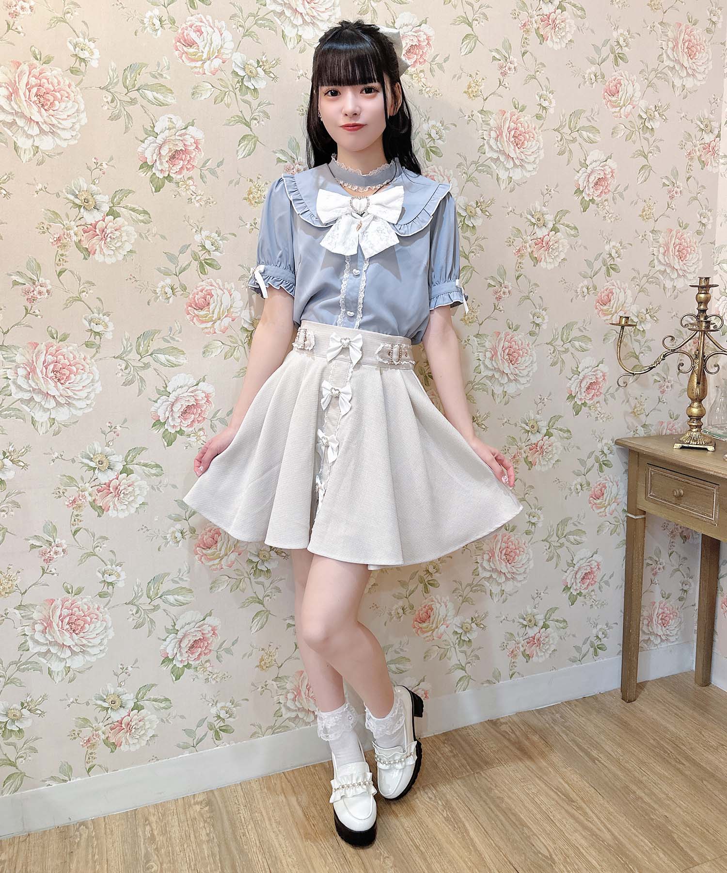 ロジータ ROJITA 前立てリボンデザインスカート