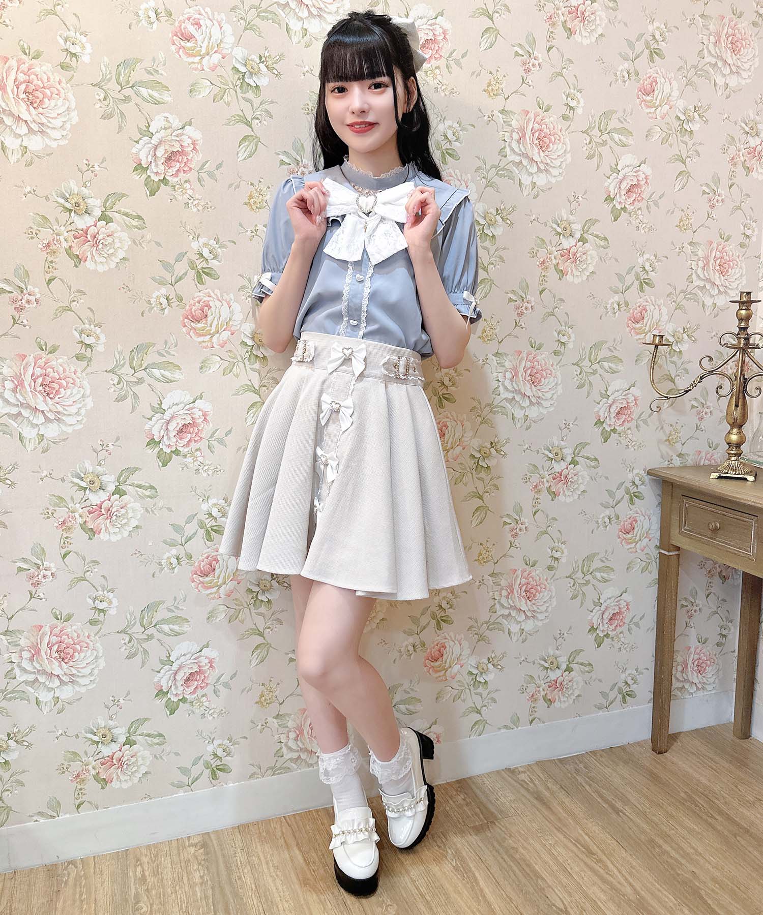 ロジータ ROJITA 前立てリボンデザインスカート