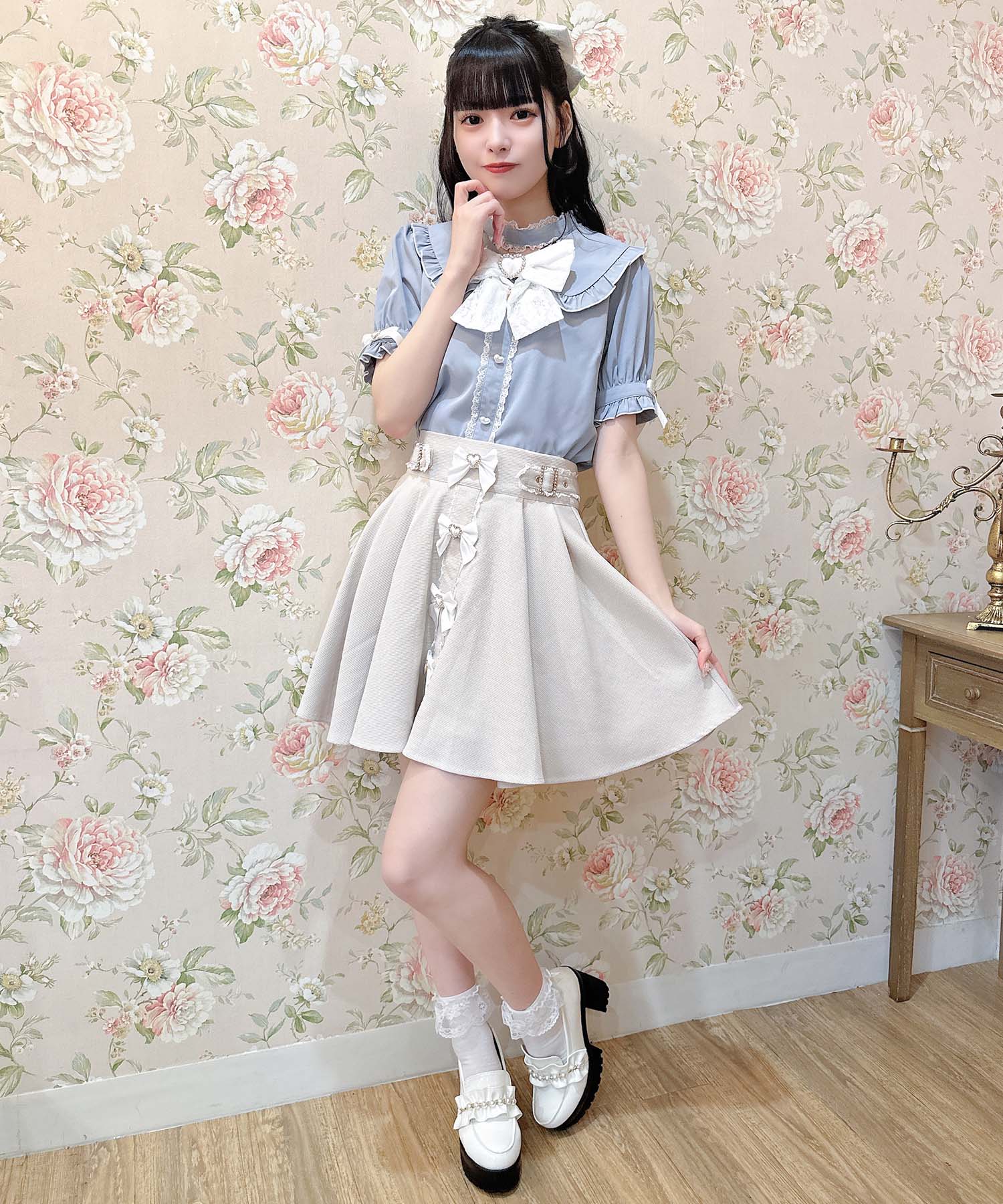ロジータ ROJITA 前立てリボンデザインスカート