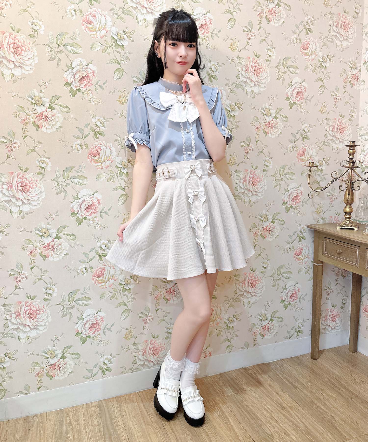 ロジータ ROJITA 前立てリボンデザインスカート