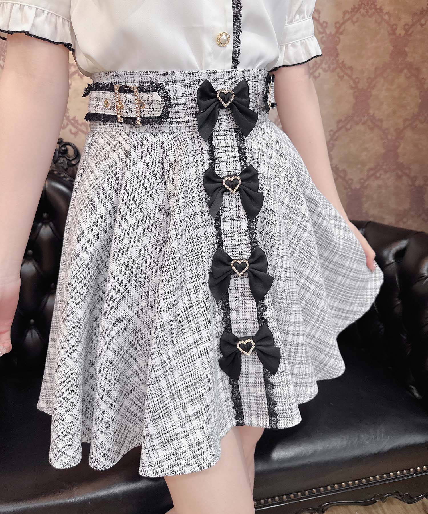 ロジータ ROJITA 前立てリボンデザインスカート,マルチ