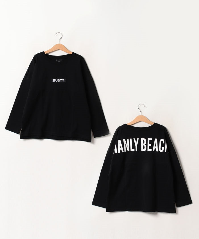 ラスティ RUSTY 【RUSTY KIDS】 KIDSナガソデ Tシャツ,ブラック