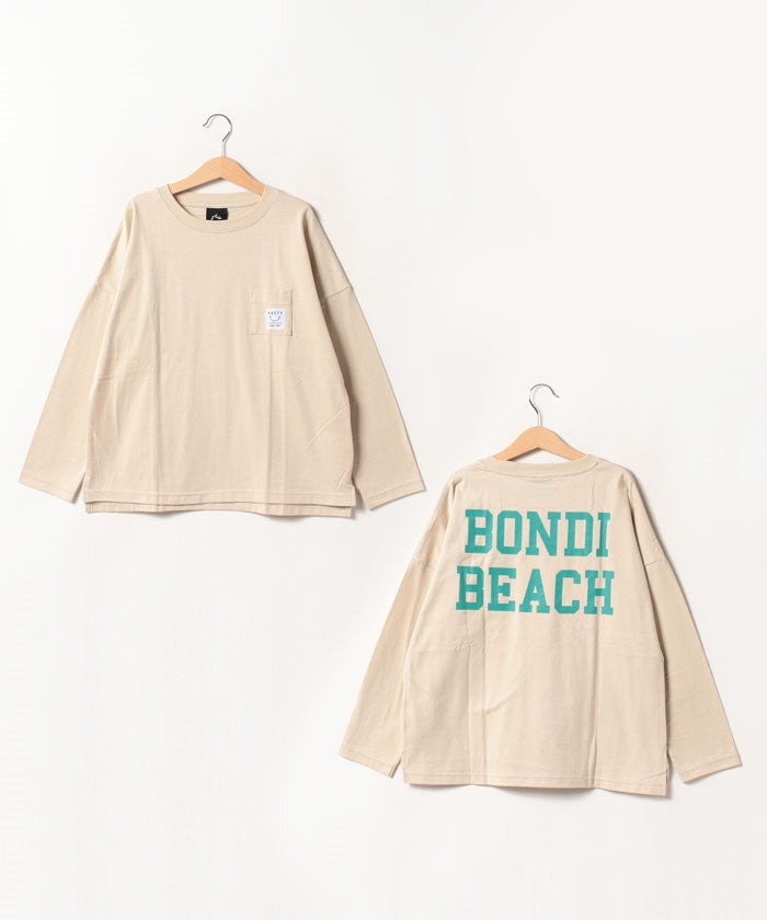ラスティ RUSTY 【RUSTY KIDS】 KIDSナガソデ Tシャツ,ベージュ