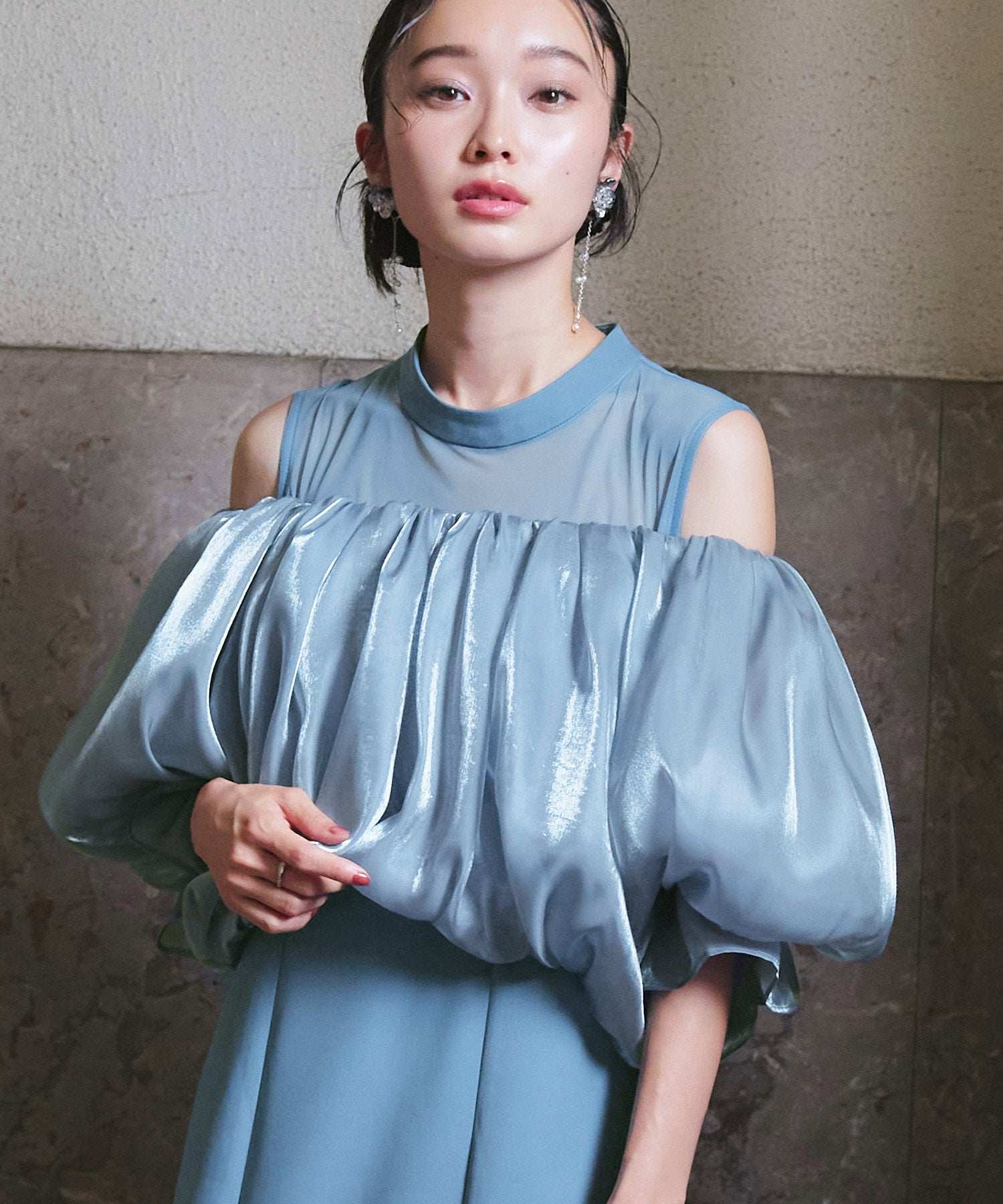 ルイルエブティック RUIRUE BOUTIQUE 【2way】シャイニーオーガントップス＆デコルテシアーマーメイドドレスセット