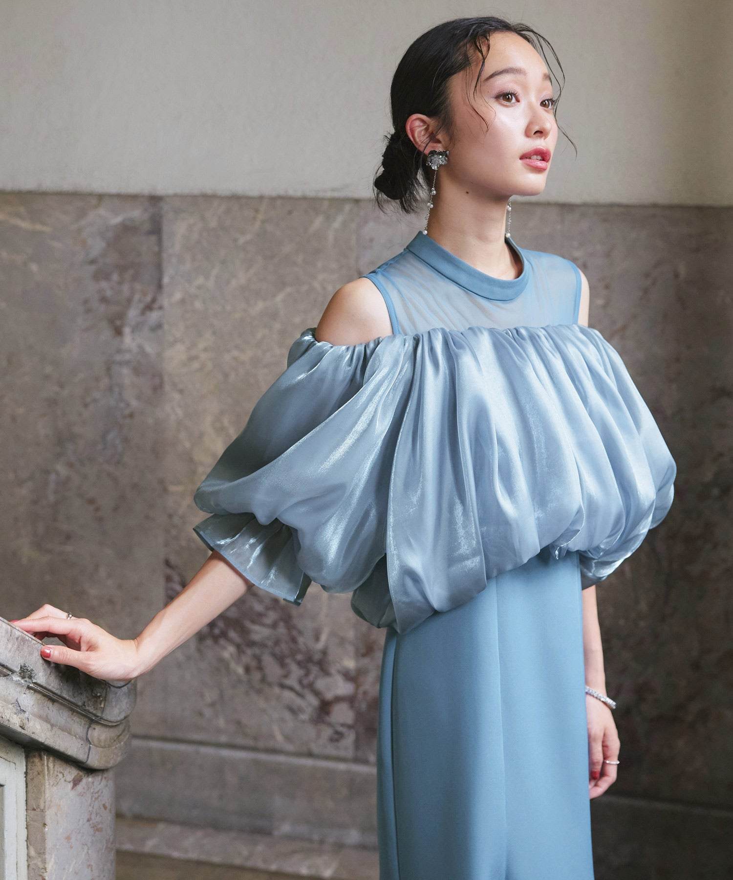 ルイルエブティック RUIRUE BOUTIQUE 【2way】シャイニーオーガントップス＆デコルテシアーマーメイドドレスセット