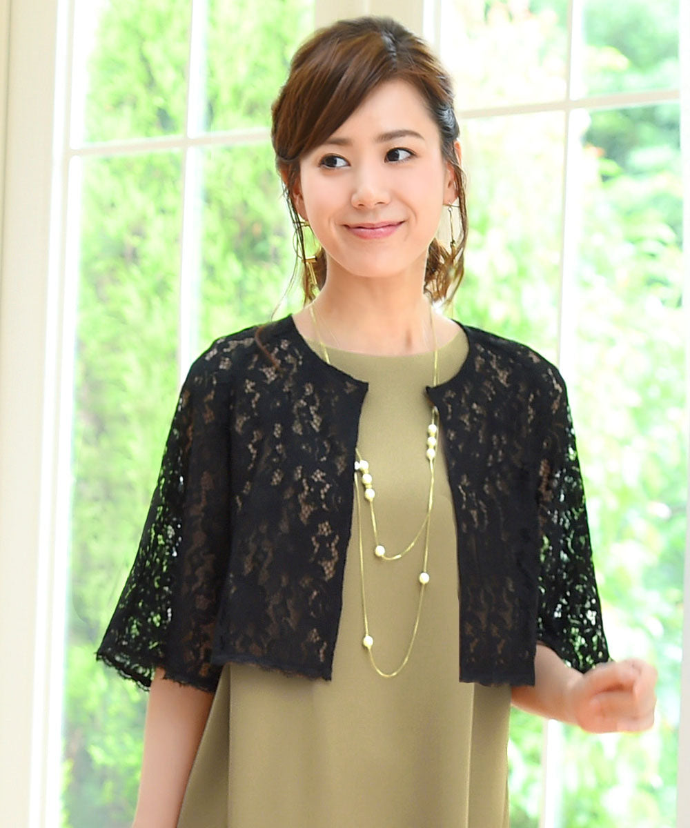 ルイルエブティック RUIRUE BOUTIQUE フラワーレースケープボレロ「BR419」 （ブラック） ブラック