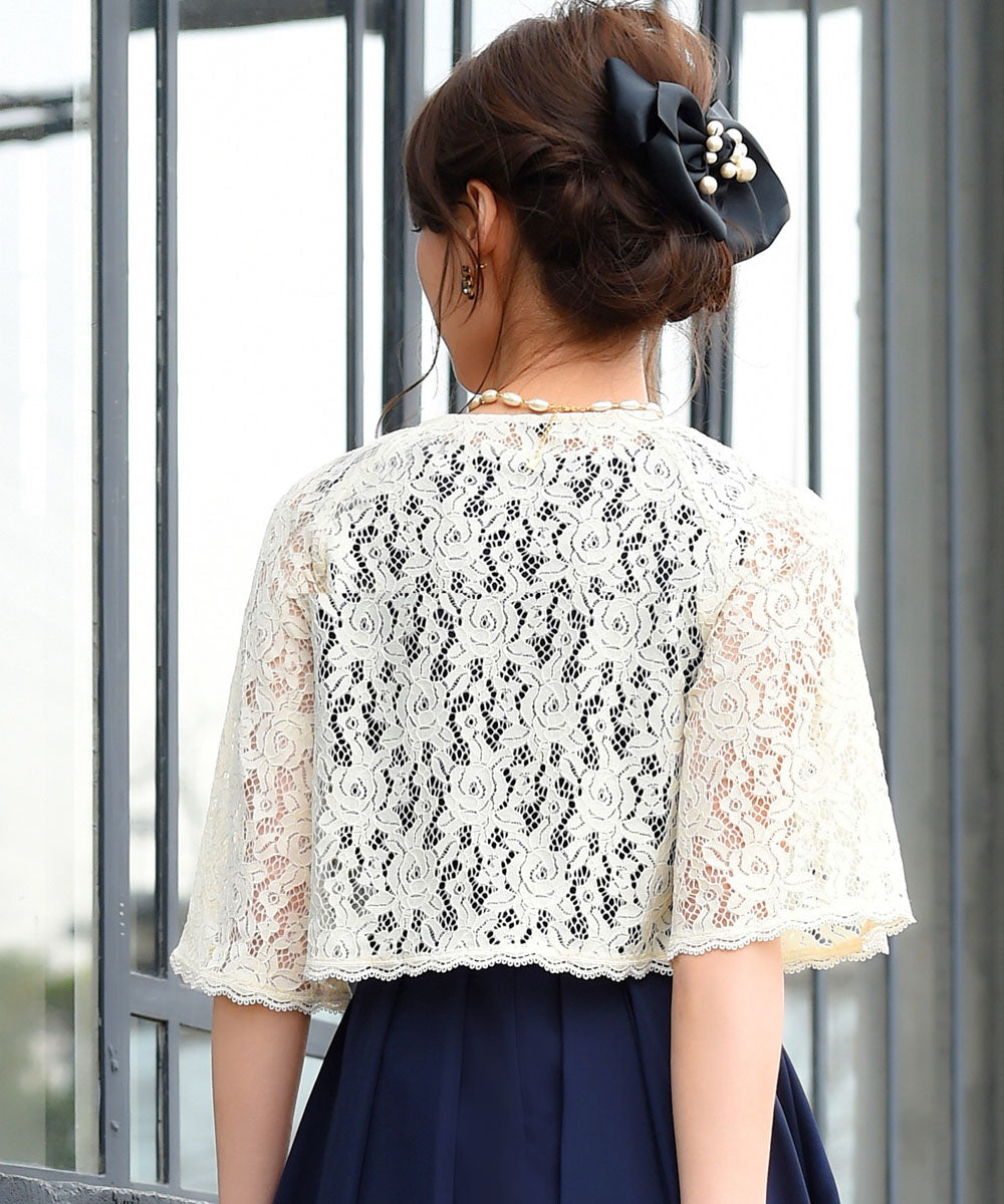 ルイルエブティック RUIRUE BOUTIQUE フラワーレースケープボレロ「BR419」 （ブラック） ブラック