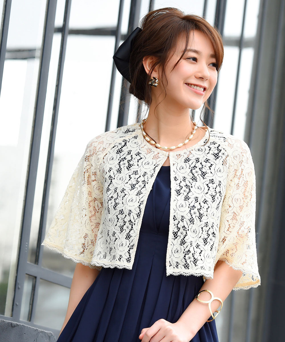 ルイルエブティック RUIRUE BOUTIQUE フラワーレースケープボレロ「BR419」 （ブラック） ブラック