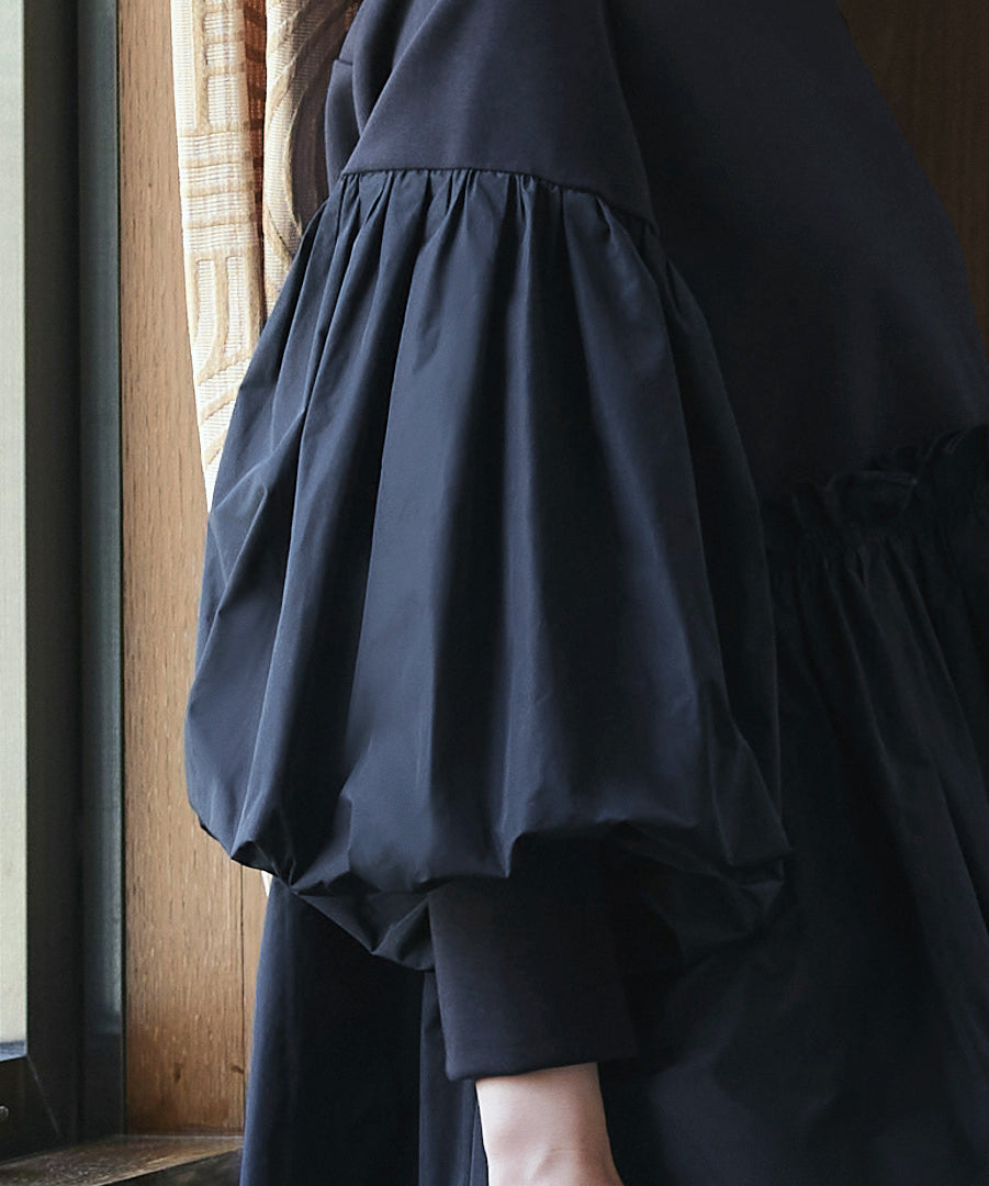 ルイルエブティック RUIRUE BOUTIQUE 異素材フリルペプラムボリュームスリーブトップス