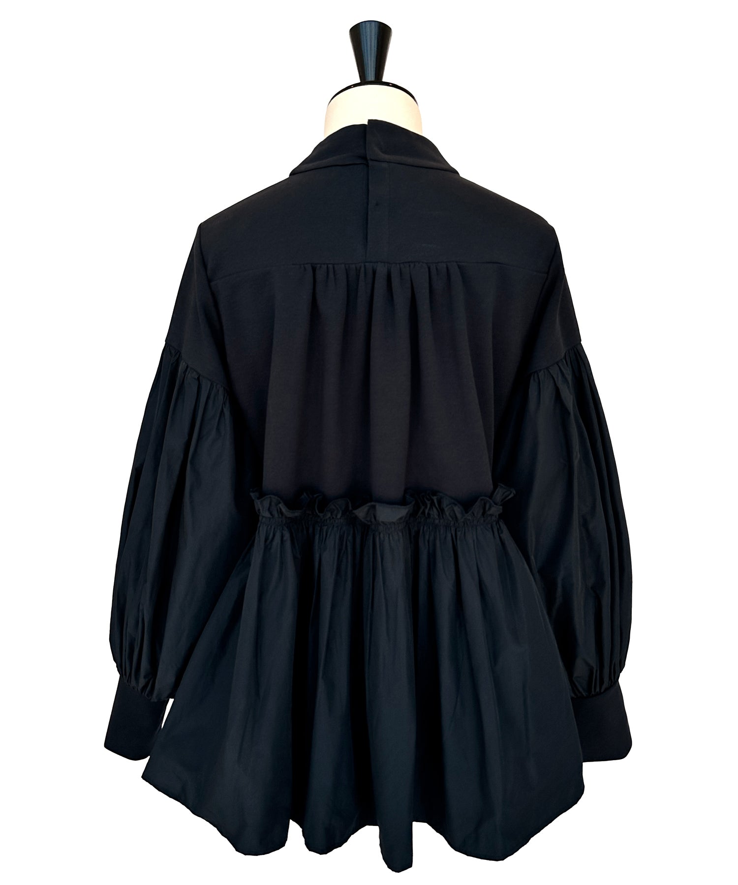 ルイルエブティック RUIRUE BOUTIQUE 異素材フリルペプラムボリュームスリーブトップス