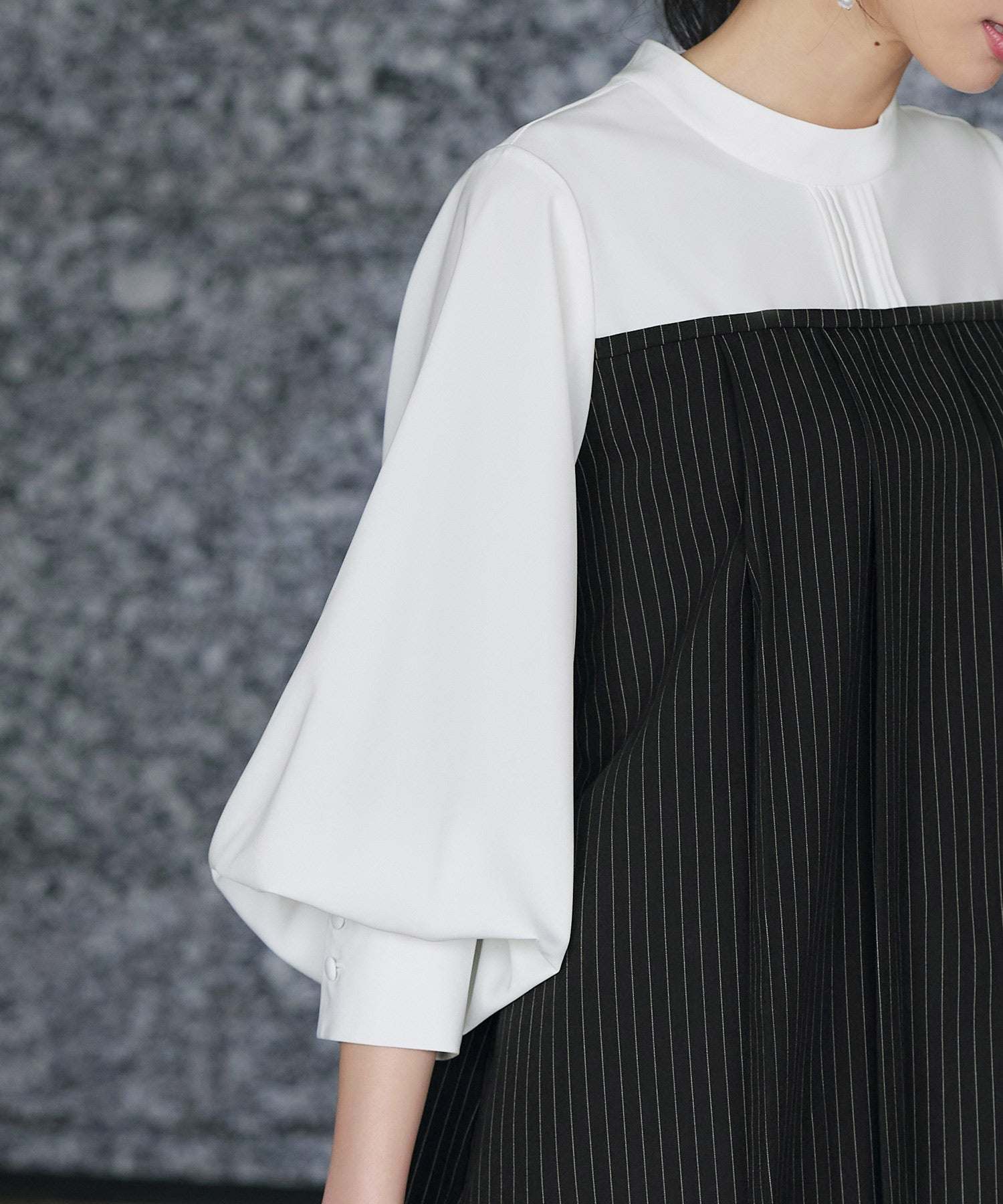 ルイルエブティック RUIRUE BOUTIQUE ドッキングストライプトップス＆テーパードパンツ