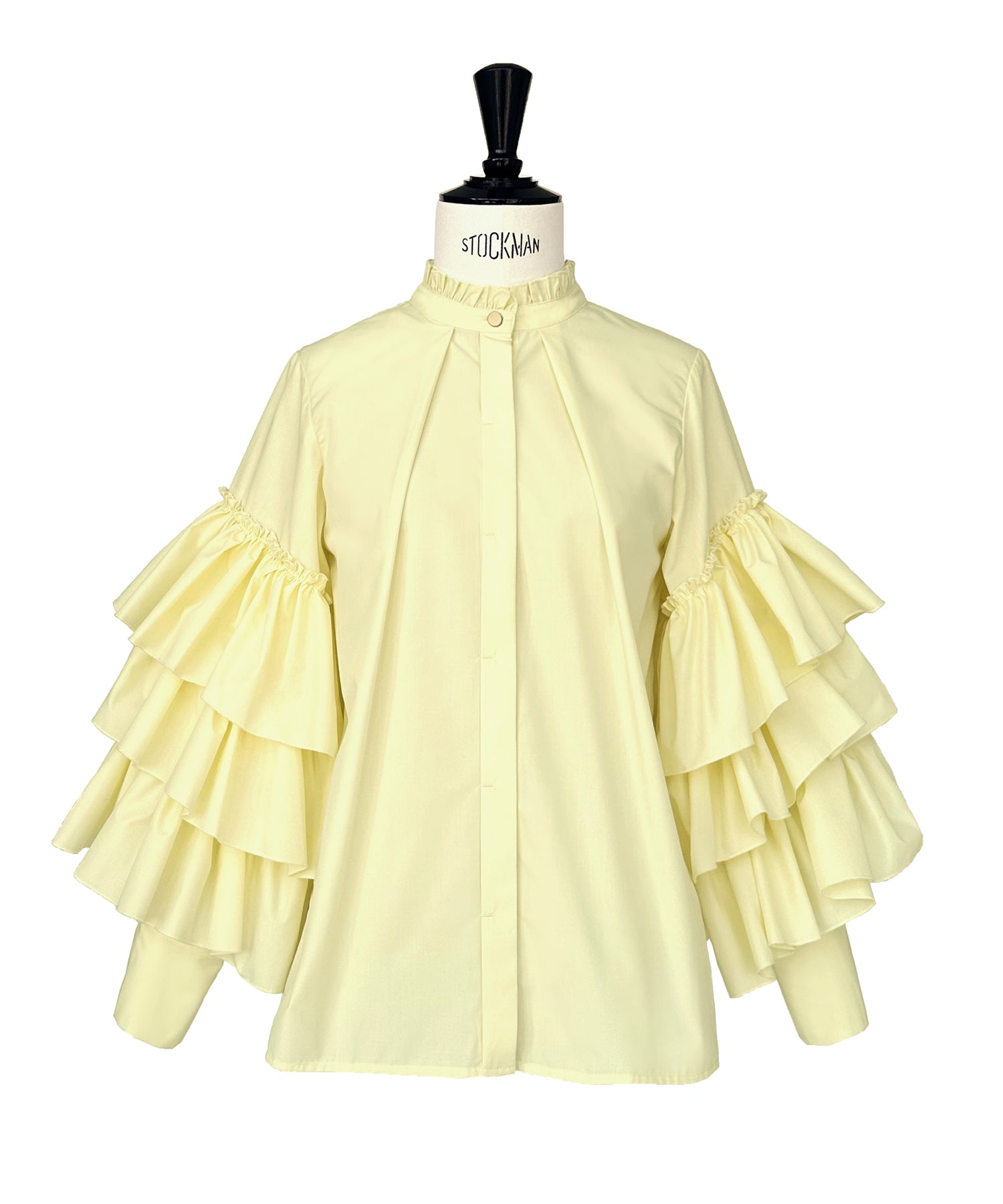 ルイルエブティック RUIRUE BOUTIQUE 洗える ｜ トリプル フリルスリーブ ブラウス ｜ レディース 体型カバー 長袖 オフィスカジュアル きれいめ 上品 無地 華やか トップス シャツ （ブラック） ブラック