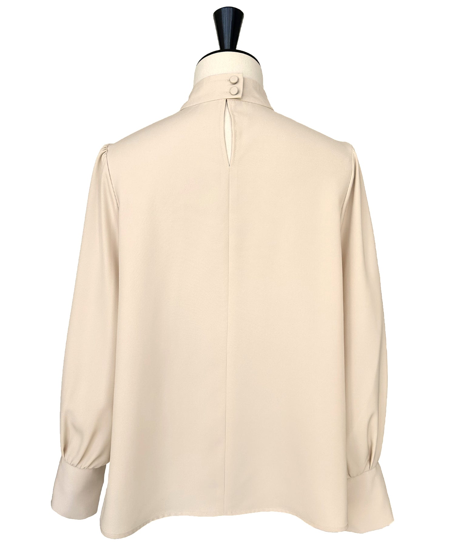 ルイルエブティック RUIRUE BOUTIQUE 洗える ｜ サイド ボウタイブラウス ｜ レディース 体型カバー 長袖 オフィスカジュアル きれいめ 上品 無地 トップス シャツ ブラウス （ライトベージュ） ライトベージュ