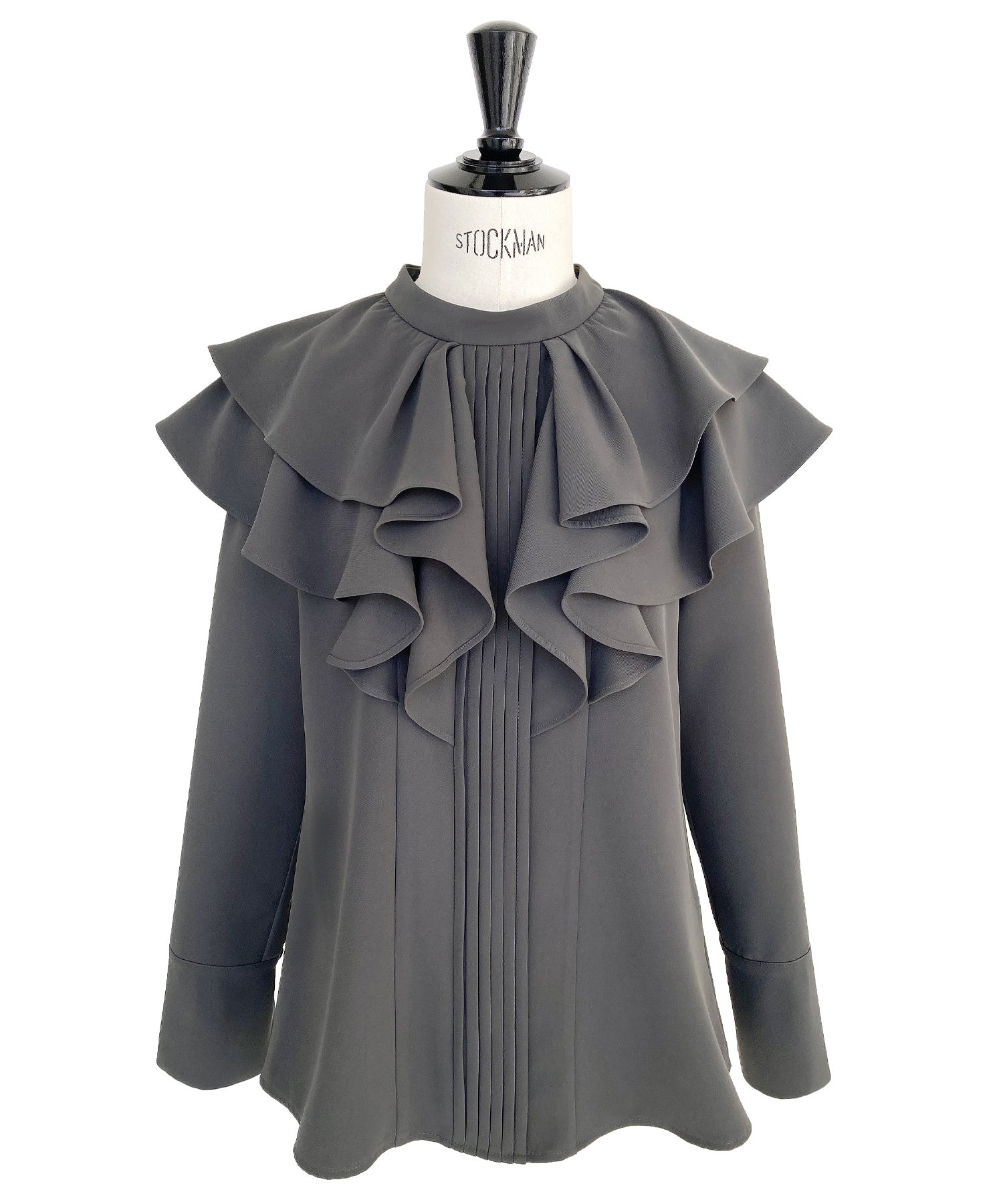 ルイルエブティック RUIRUE BOUTIQUE ダブルフリルカラートップス＆タックワイドパンツセットアップ （ネイビー） ネイビー