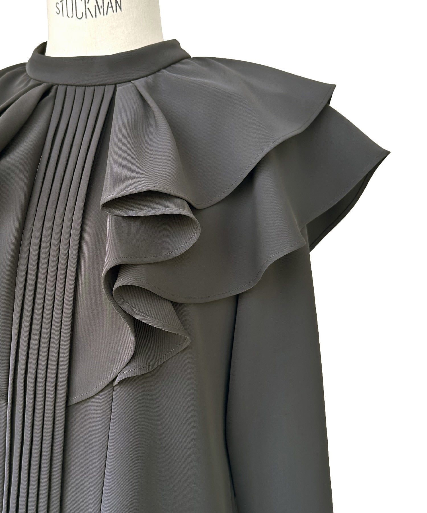 ルイルエブティック RUIRUE BOUTIQUE ダブルフリルカラートップス＆タックワイドパンツセットアップ （ネイビー） ネイビー