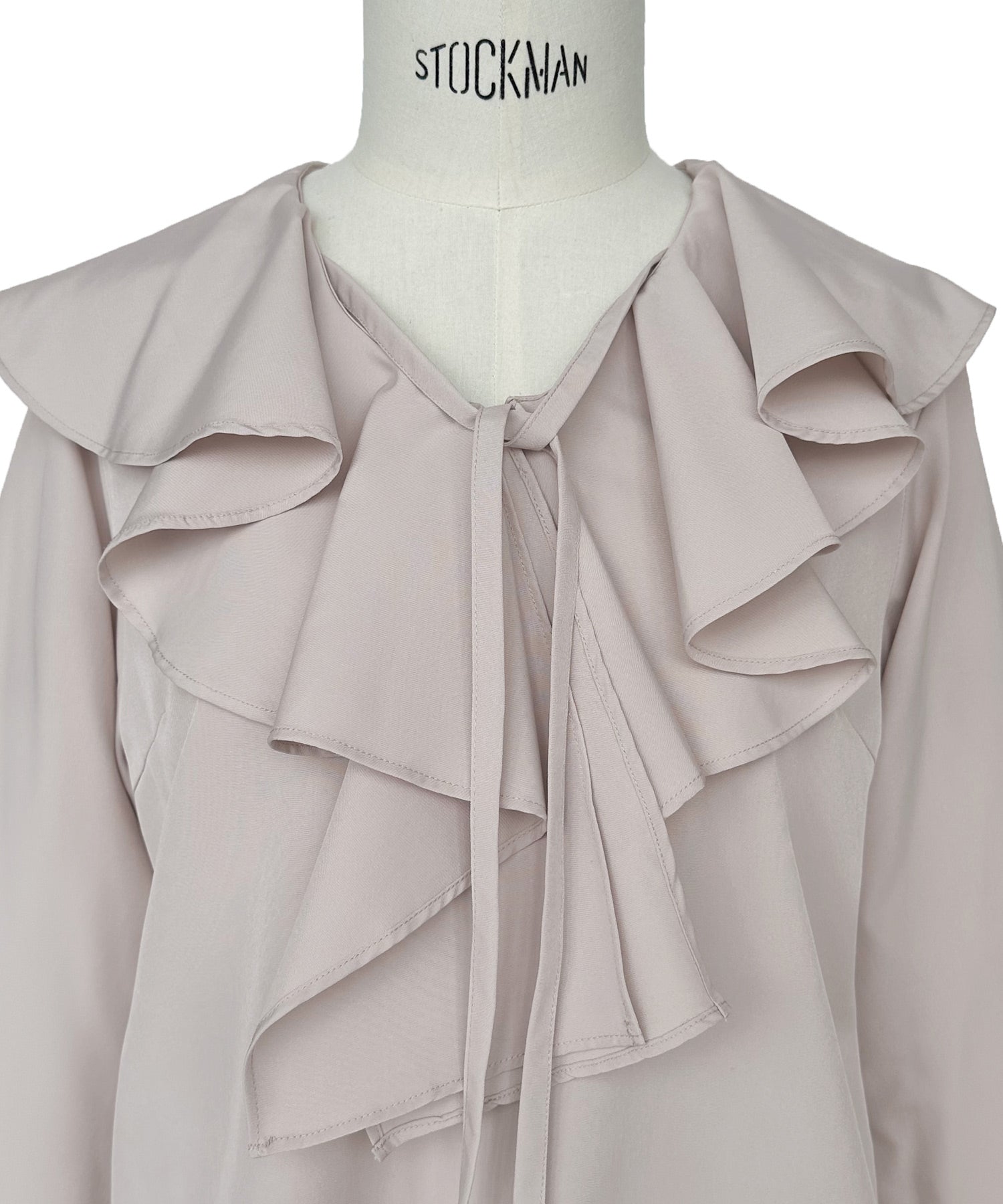 ルイルエブティック RUIRUE BOUTIQUE 洗える ｜ ラッフルフリルカラーブラウス ｜ レディース 体型カバー 長袖 オフィスカジュアル きれいめ 上品 無地 華やか トップス Vネック シャツ （ブラック） ブラック