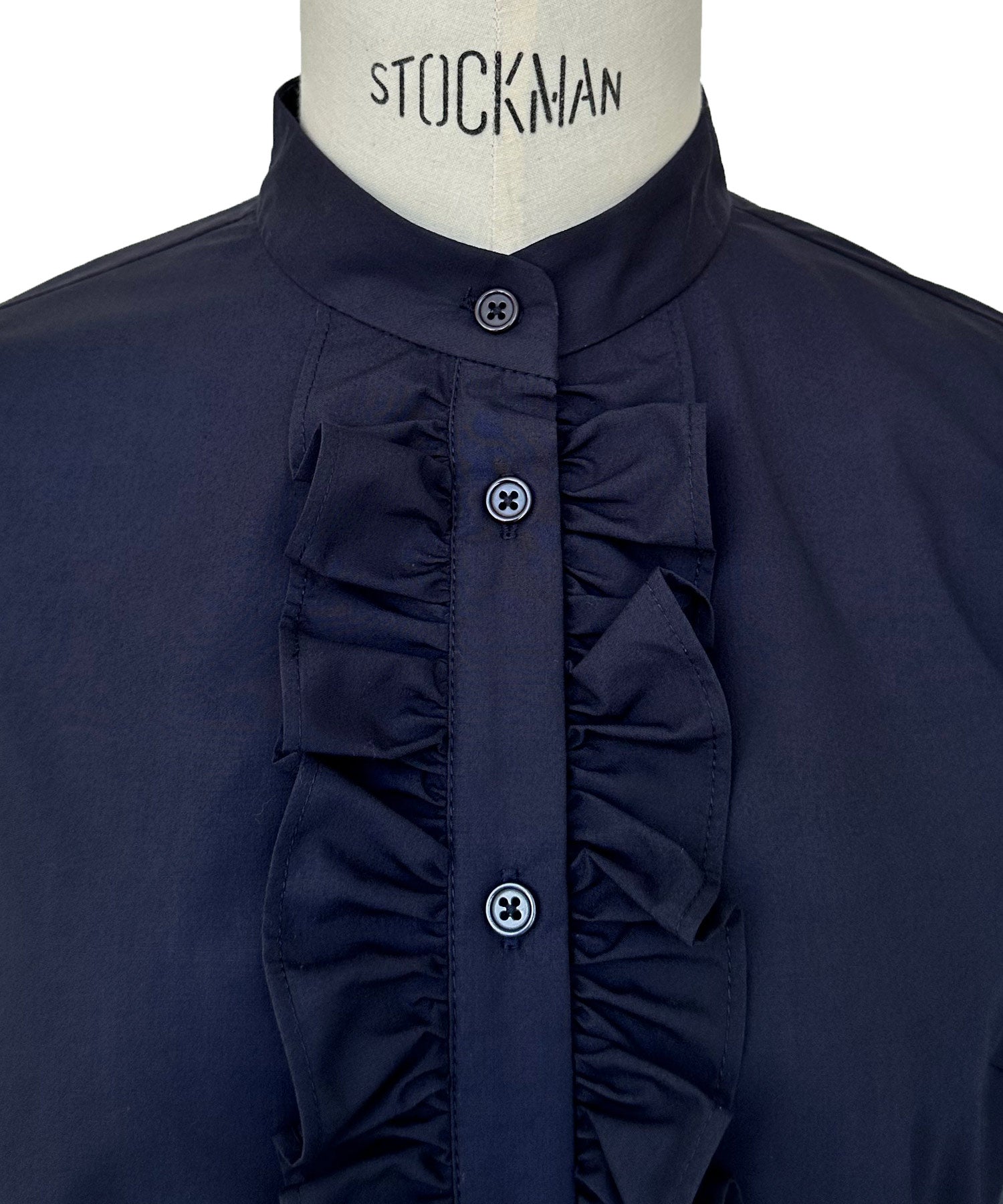 ルイルエブティック RUIRUE BOUTIQUE 洗える ｜ オーガンジー スリーブ フロントフリル ブラウス ｜ レディース 体型カバー 長袖 オフィスカジュアル きれいめ 上品 無地 華やか トップス シャツ （ブラック） ブラック