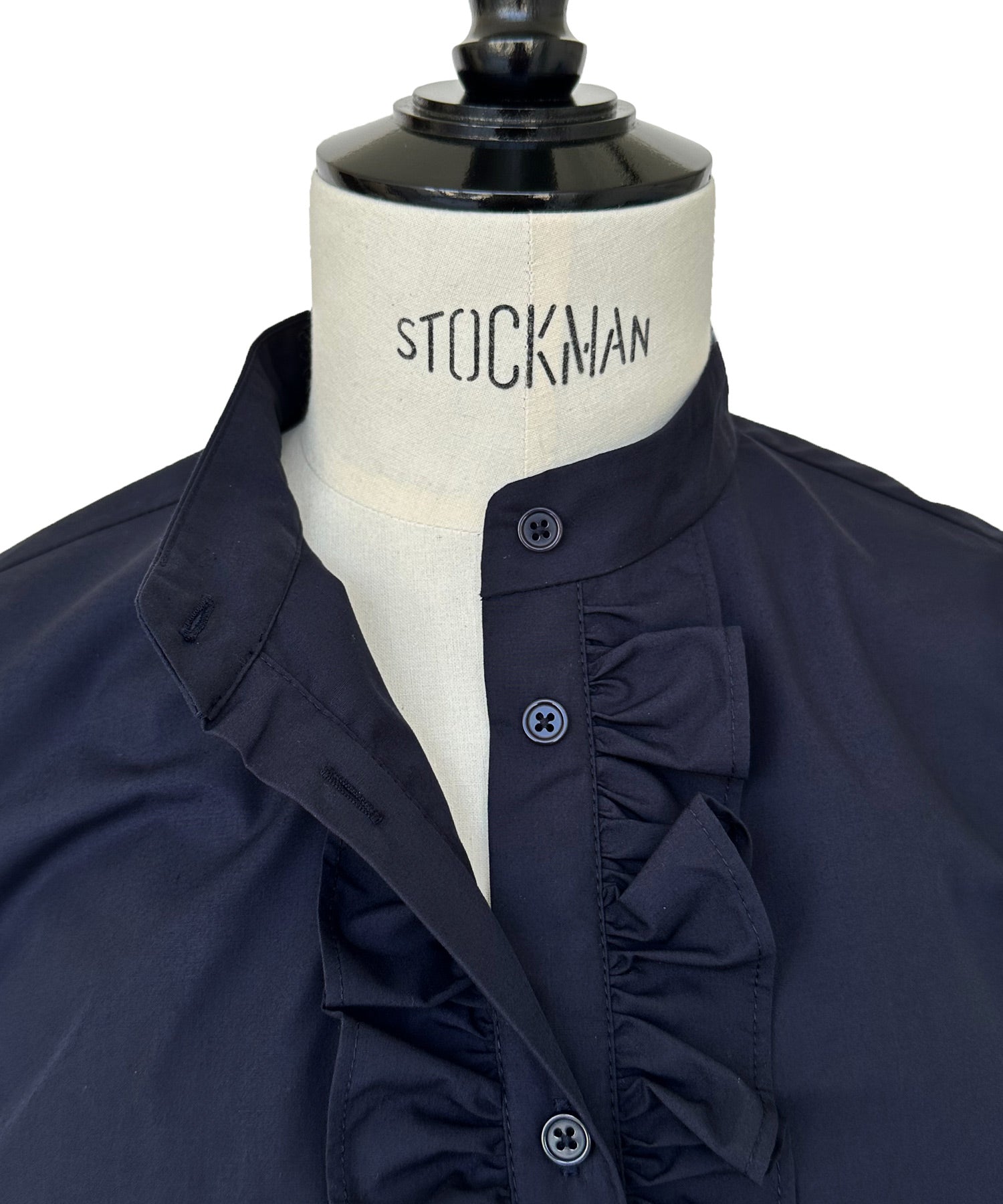 ルイルエブティック RUIRUE BOUTIQUE 洗える ｜ オーガンジー スリーブ フロントフリル ブラウス ｜ レディース 体型カバー 長袖 オフィスカジュアル きれいめ 上品 無地 華やか トップス シャツ （ブラック） ブラック