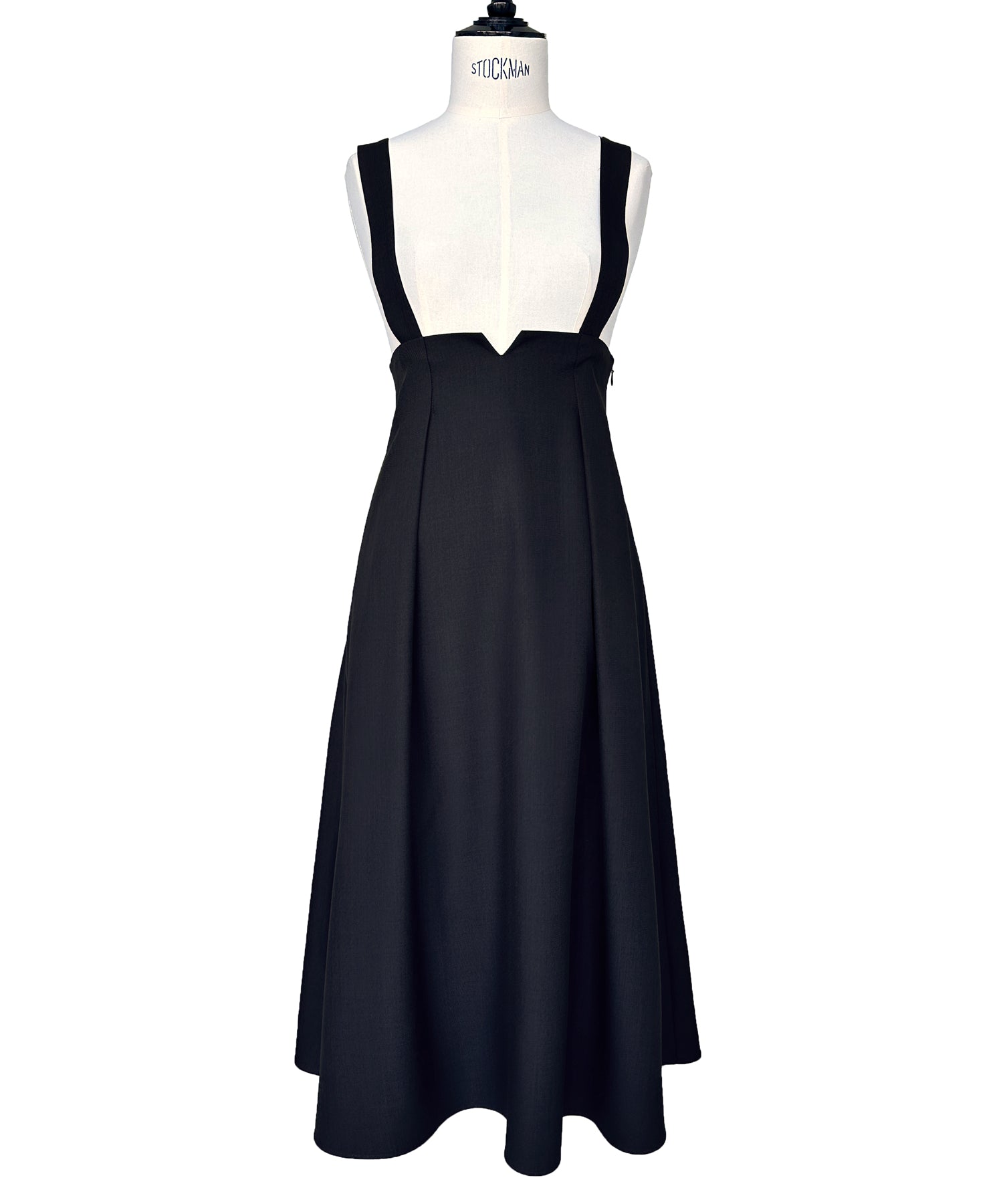 ルイルエブティック RUIRUE BOUTIQUE ケープカラーフリルブラウス＆ハイウエストジャンパースカートセット（ホワイト×ネイビー） ホワイト×ネイビー