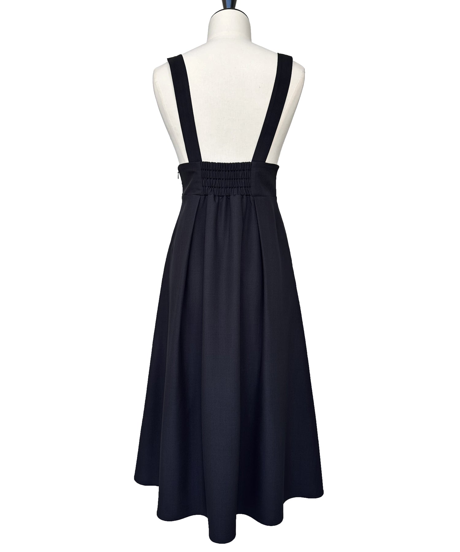 ルイルエブティック RUIRUE BOUTIQUE ケープカラーフリルブラウス＆ハイウエストジャンパースカートセット（ホワイト×ネイビー） ホワイト×ネイビー