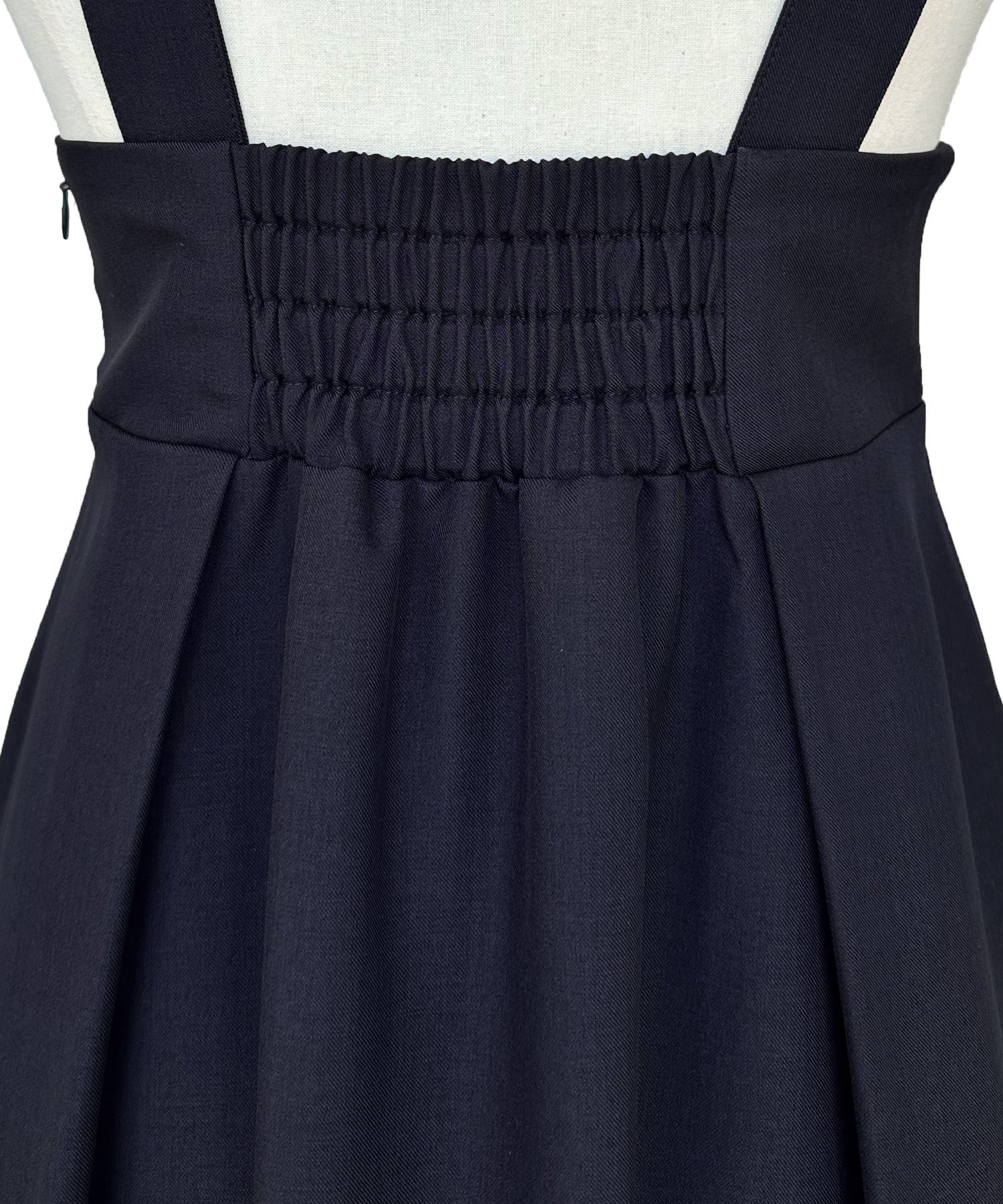 ルイルエブティック RUIRUE BOUTIQUE ケープカラーフリルブラウス＆ハイウエストジャンパースカートセット（ホワイト×ネイビー） ホワイト×ネイビー