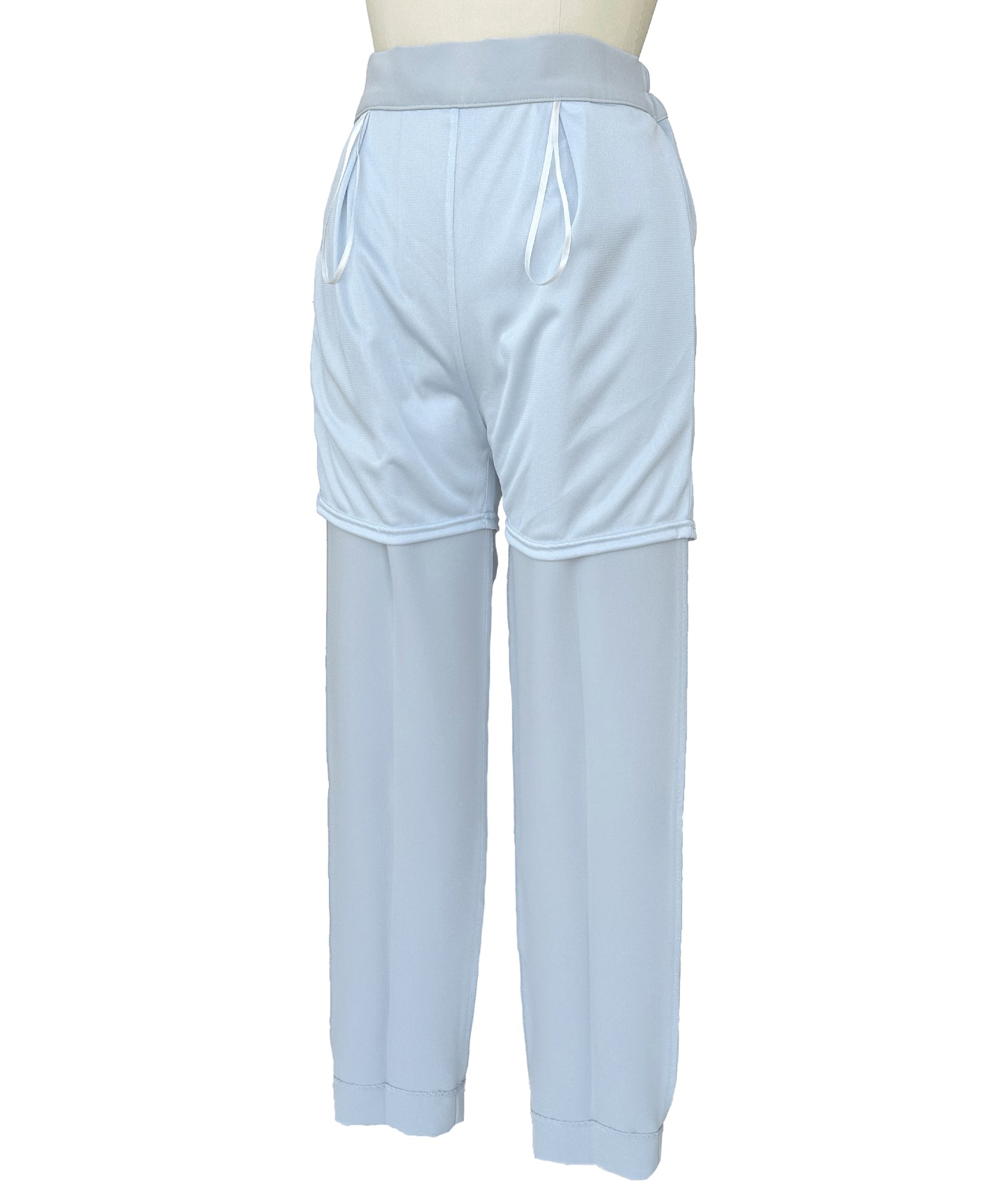 ルイルエブティック RUIRUE BOUTIQUE ストレッチ ｜ Vネック バックリボン ジレ ＆ テーパードパンツ セット ｜ 入学式 卒業式 セレモニー フォーマル オフィスカジュアル 美脚 セットアップ ママスーツ （ペールブルー） ペールブルー