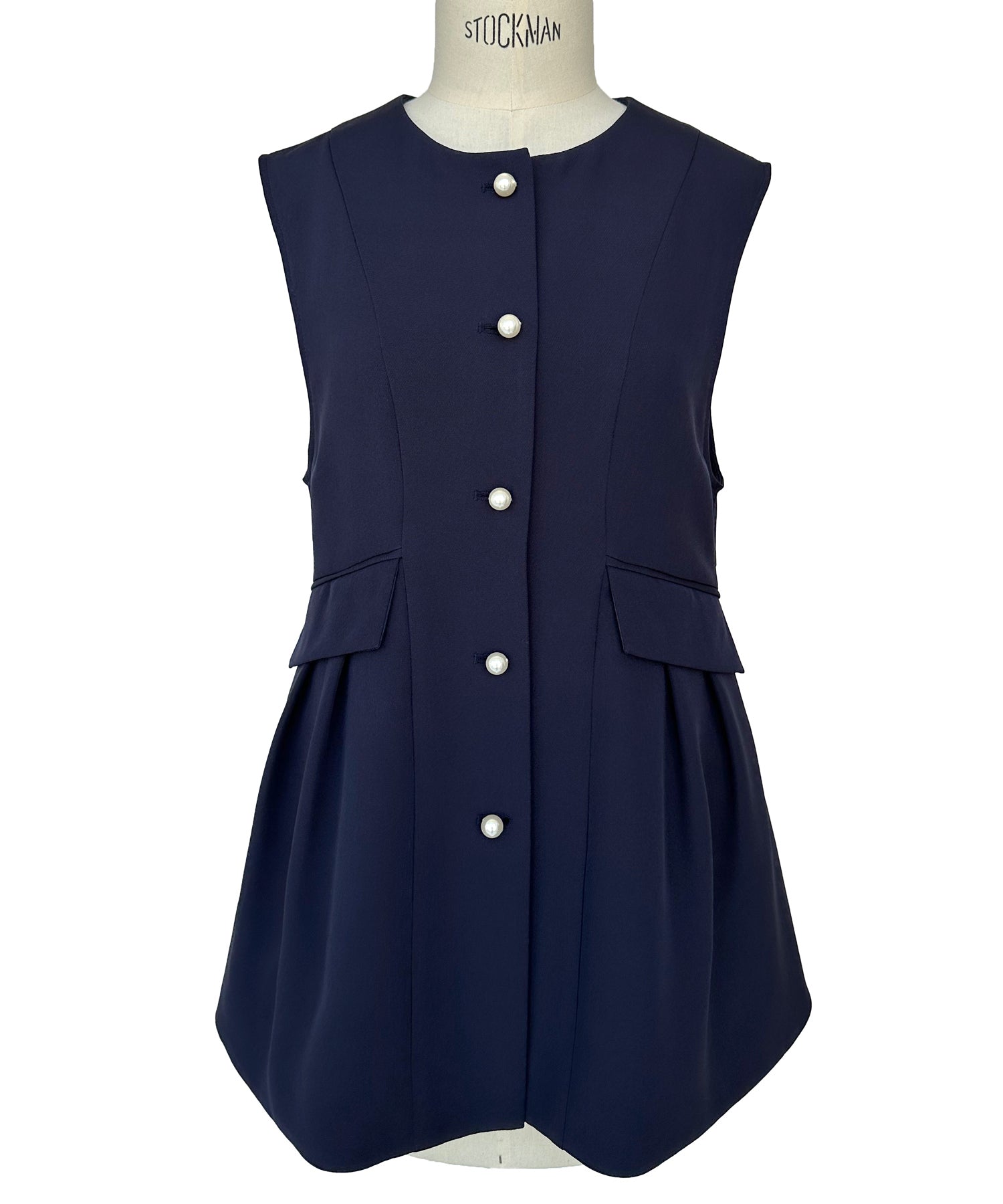 RUIRUE BOUTIQUE Pearl Button Gilet & Slim Straight Pants