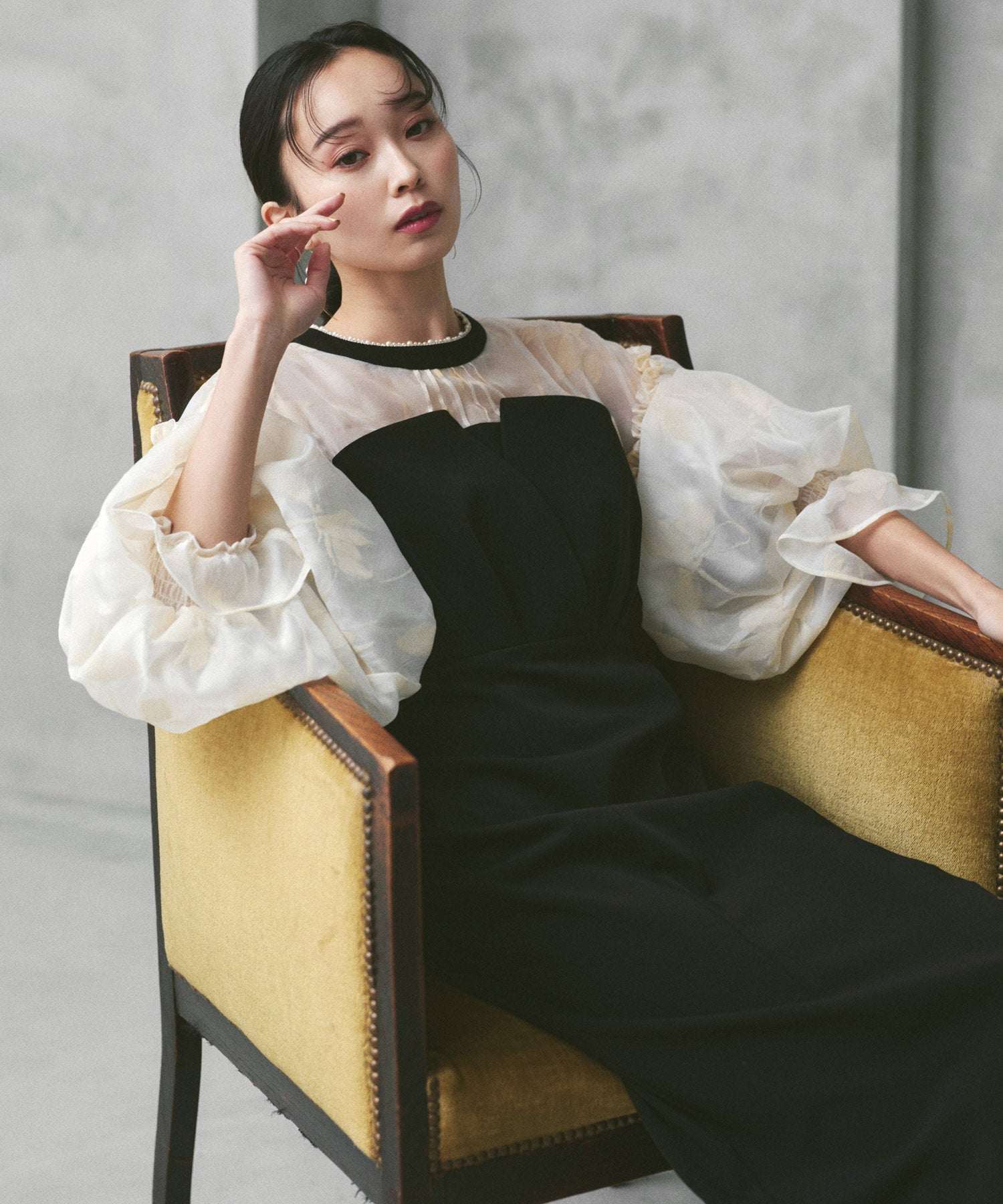 【美品】RUIRUE BOUTIQUE ボリュームスリーブ＆ビスチェ　ワンピース ルイルエブティック RUIRUE BOUTIQUE ボリュームスリーブ