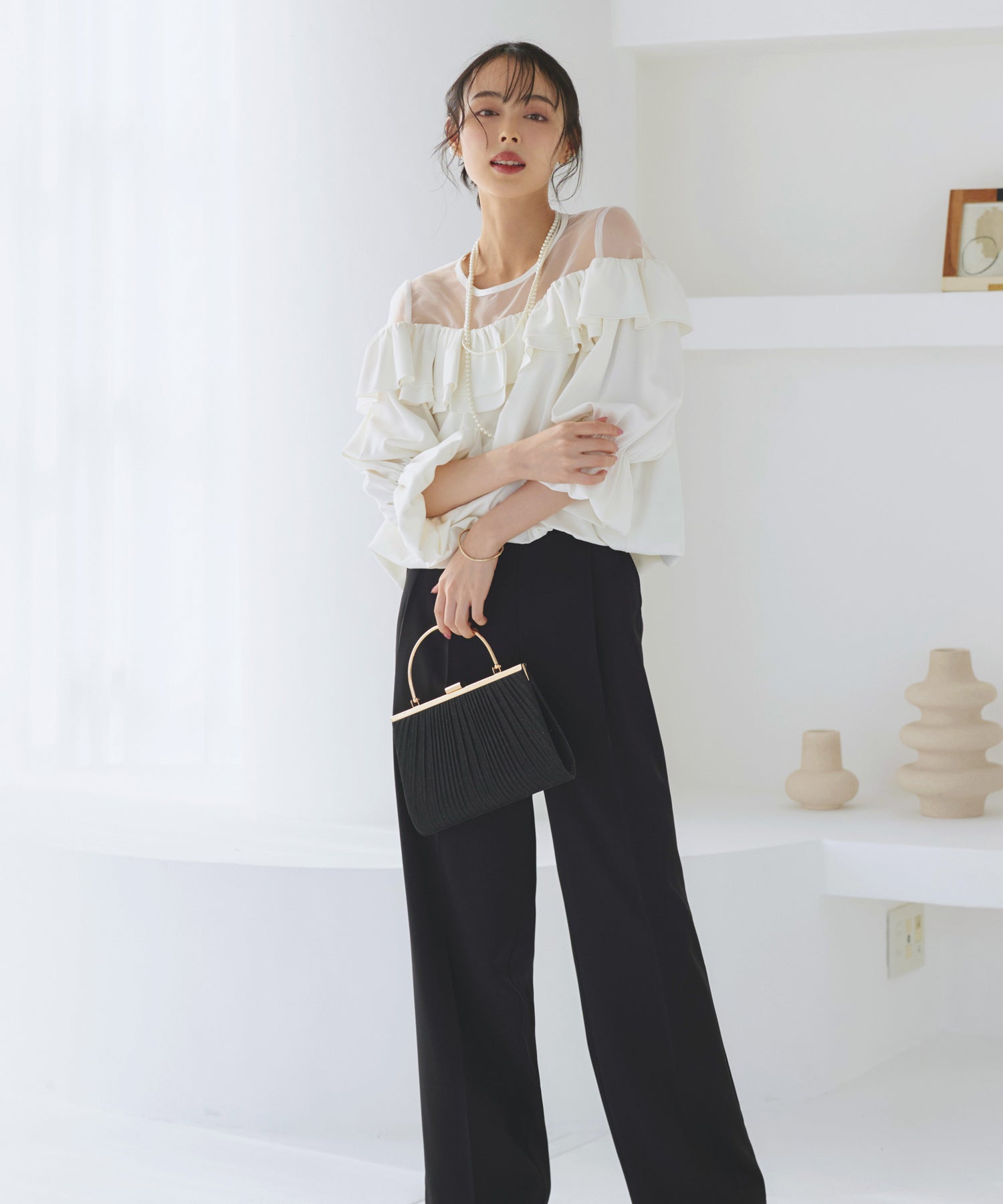 RUIRUE BOUTIQUE RUIRUE BOUTIQUE 華麗套裝裙 透明氣球上衣/半寬褲