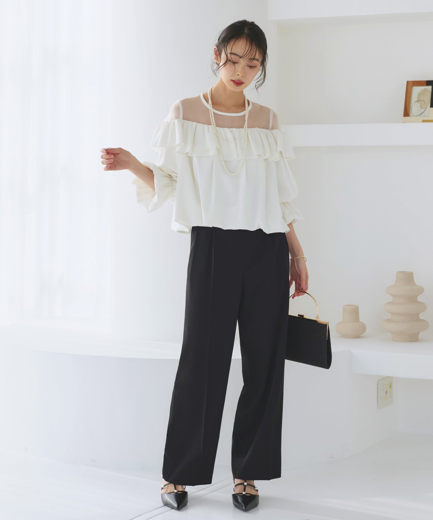 RUIRUE BOUTIQUE RUIRUE BOUTIQUE 華麗套裝裙 透明氣球上衣/半寬褲