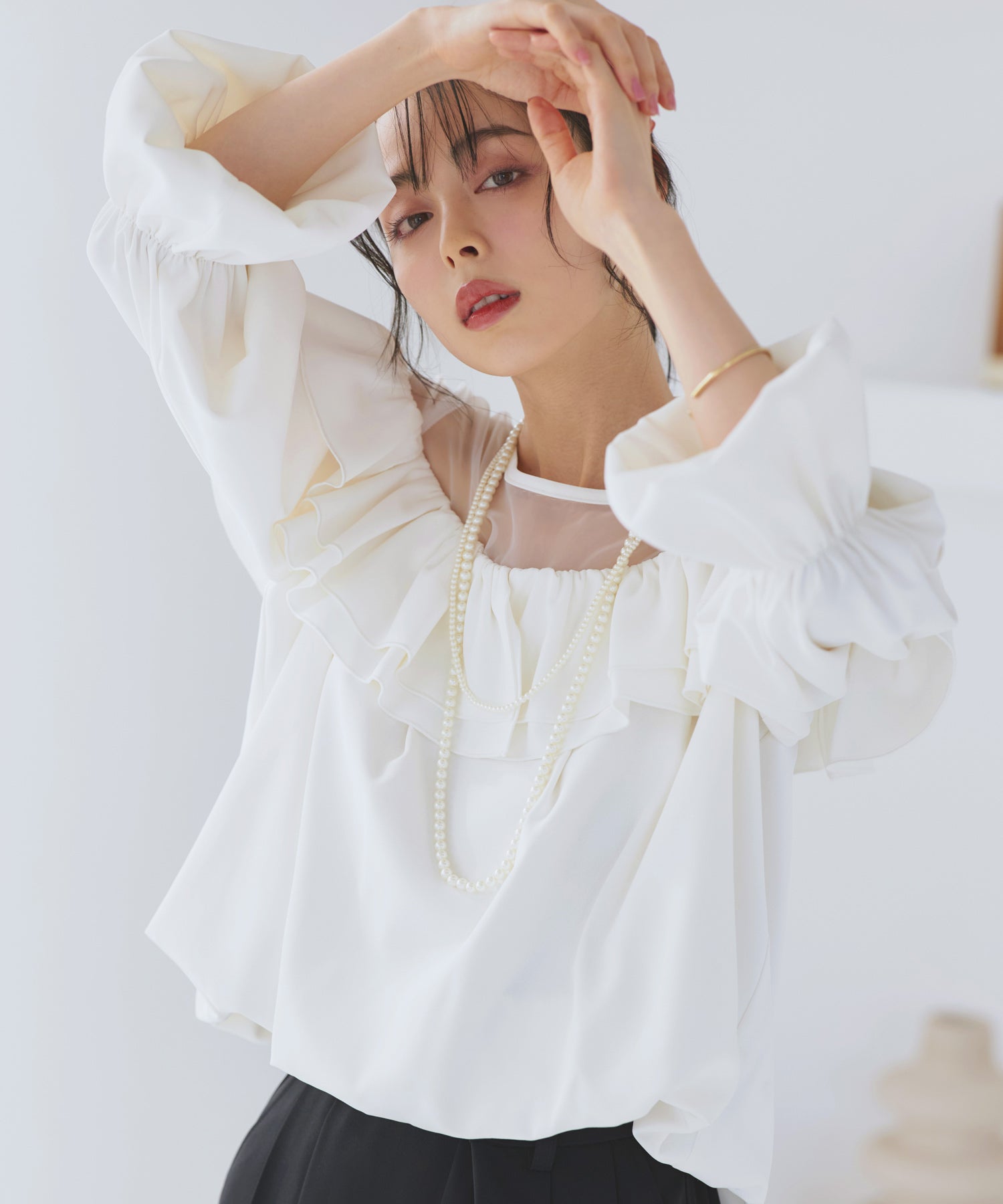 RUIRUE BOUTIQUE RUIRUE BOUTIQUE 華麗套裝裙 透明氣球上衣/半寬褲