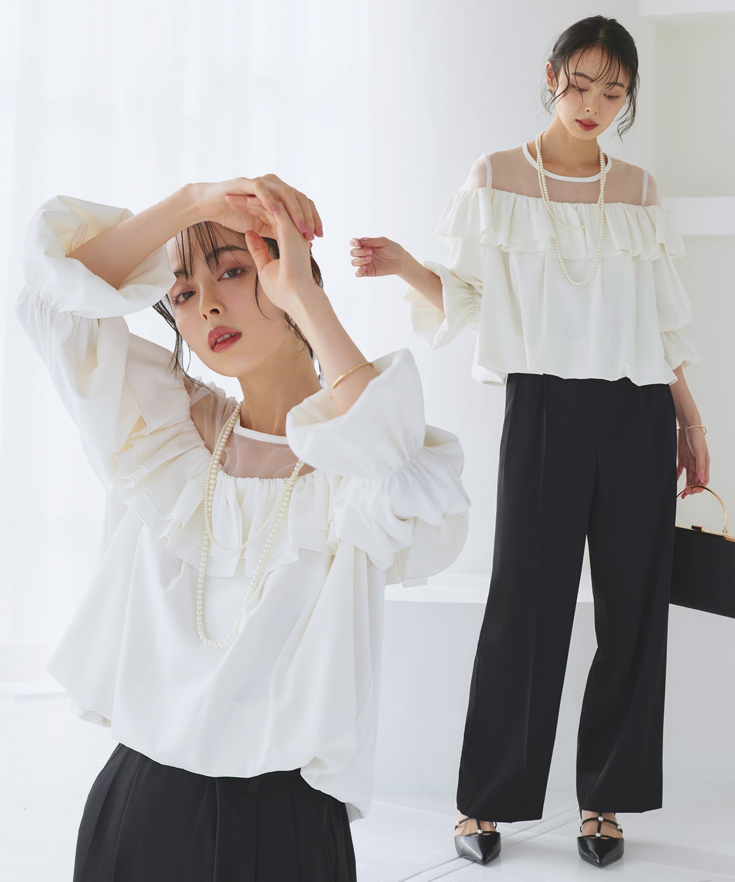 RUIRUE BOUTIQUE RUIRUE BOUTIQUE 華麗套裝裙 透明氣球上衣/半寬褲