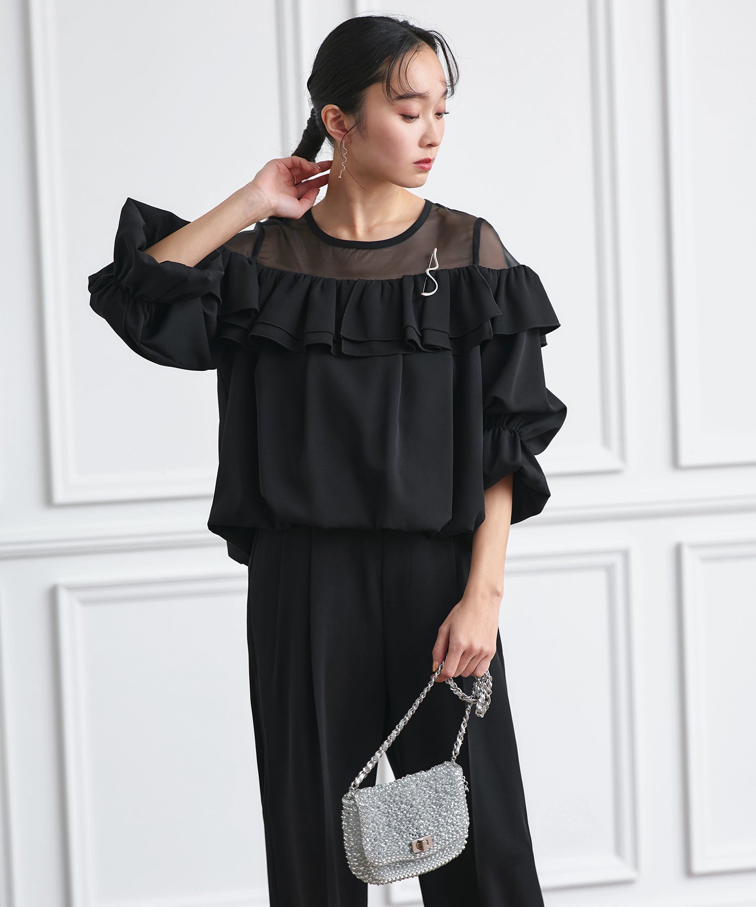 RUIRUE BOUTIQUE RUIRUE BOUTIQUE 華麗套裝裙 透明氣球上衣/半寬褲