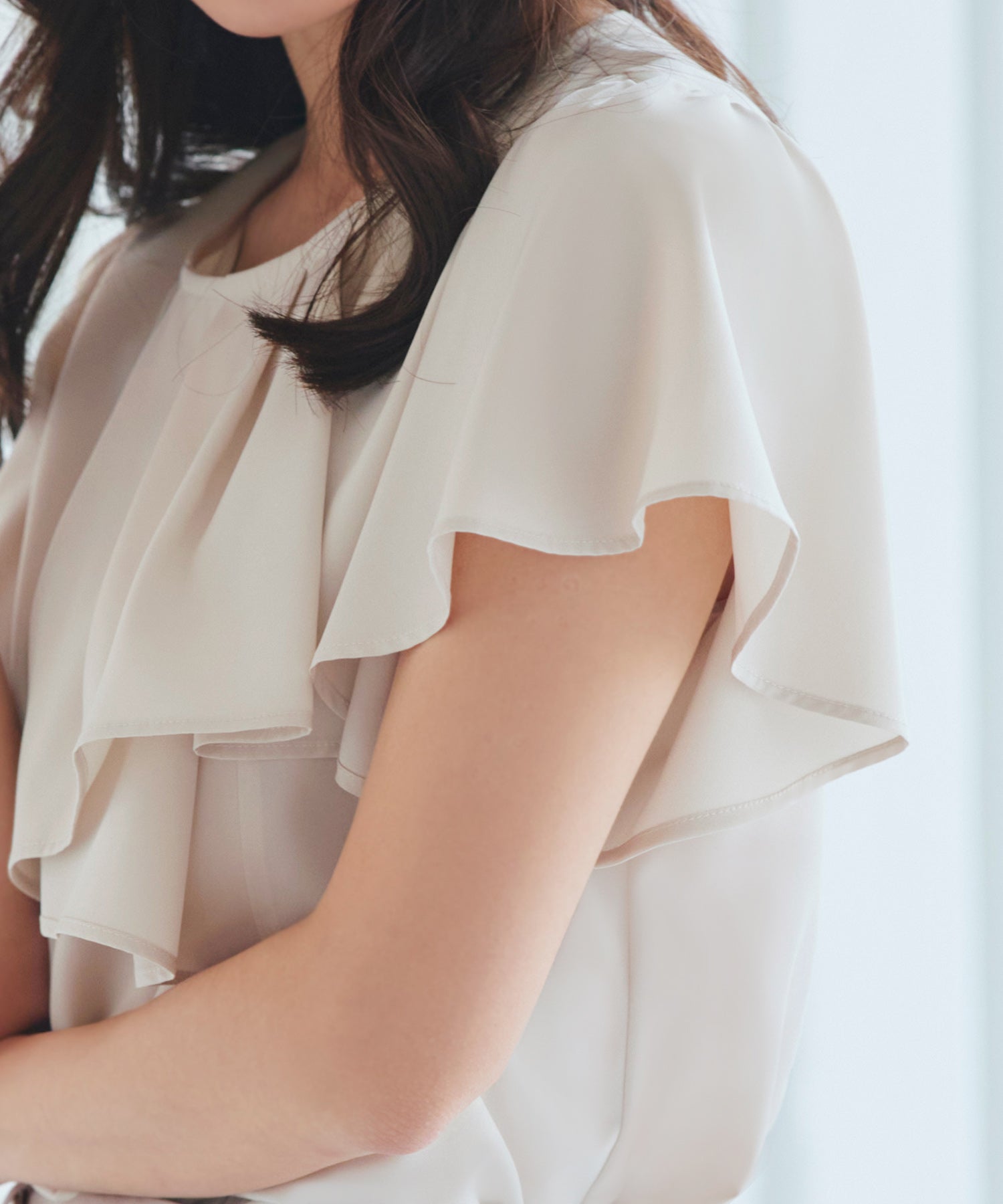 ルイルエブティック RUIRUE BOUTIQUE 【洗える】アシンメトリーフリルブラウス