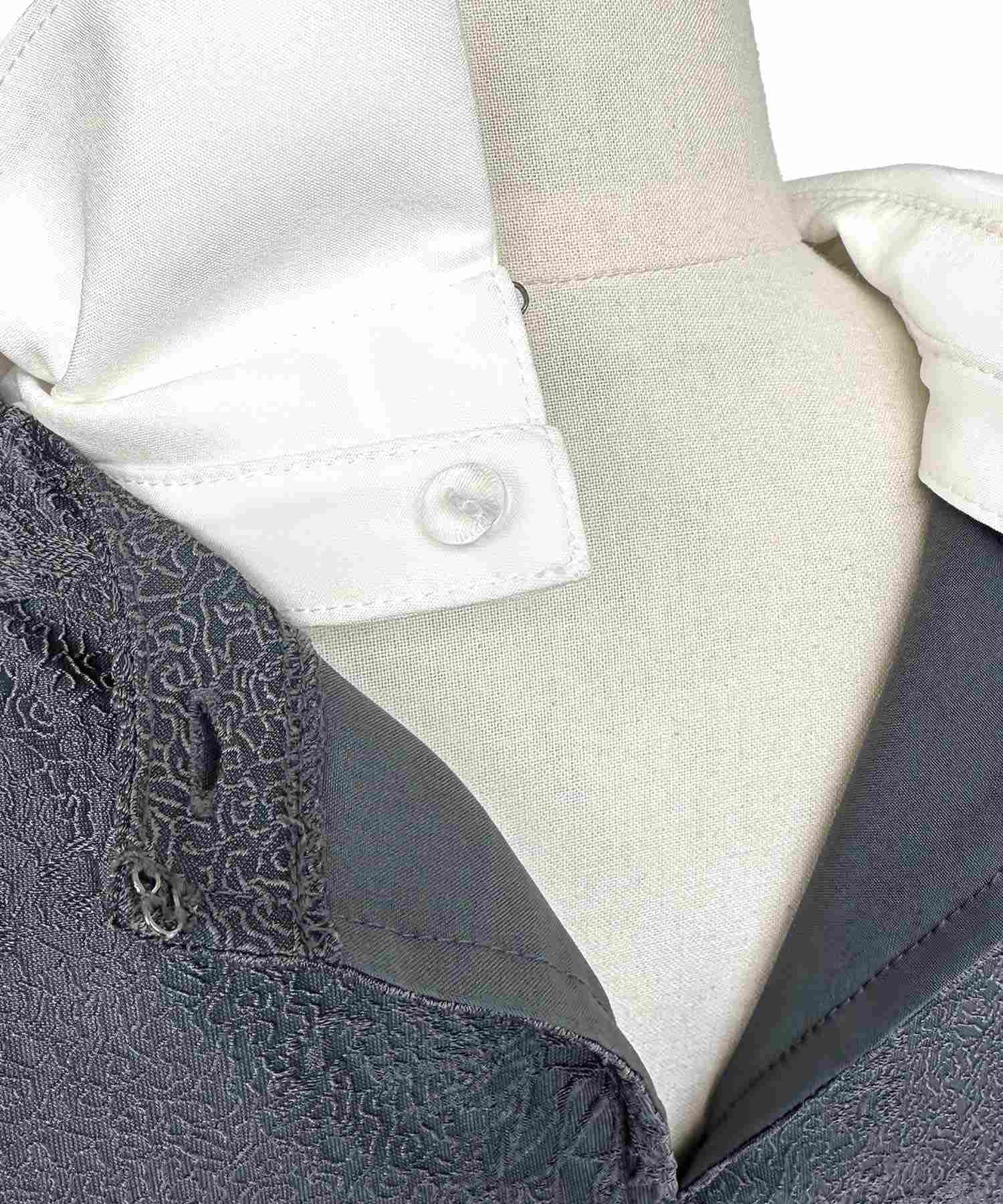 ルイルエブティック RUIRUE BOUTIQUE 襟付きシアージャカードギャザーフレアワンピース （ネイビー） ネイビー