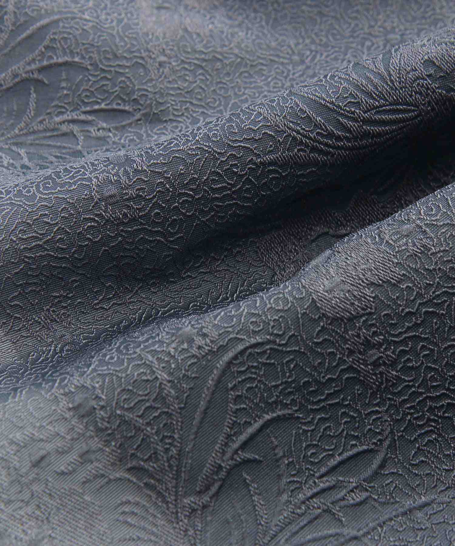 ルイルエブティック RUIRUE BOUTIQUE 襟付きシアージャカードギャザーフレアワンピース （ネイビー） ネイビー