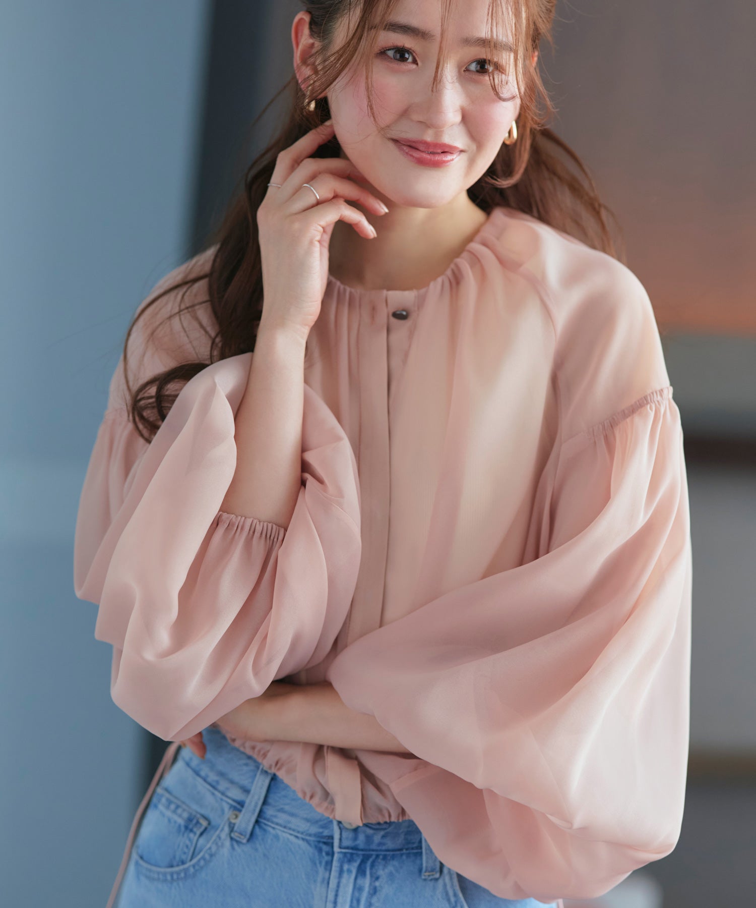 ルイルエブティック RUIRUE BOUTIQUE シアーボリュームブルゾン （ピンク） ピンク