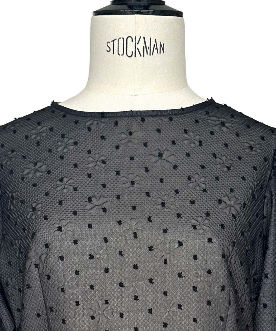 ルイルエブティック RUIRUE BOUTIQUE シアードットジャカードペプラムトップス＆パンツセットアップ （ブラック） ブラック